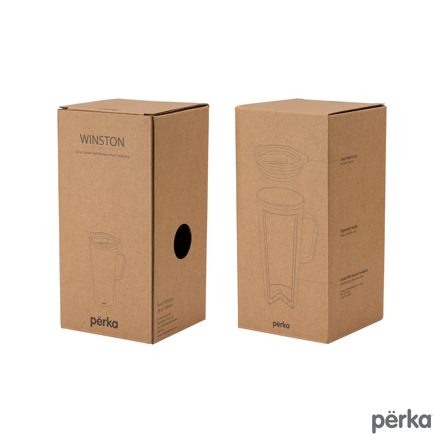 Perka® Winston 28 oz. Double Wall, Stainless Steel Travel Mug 12