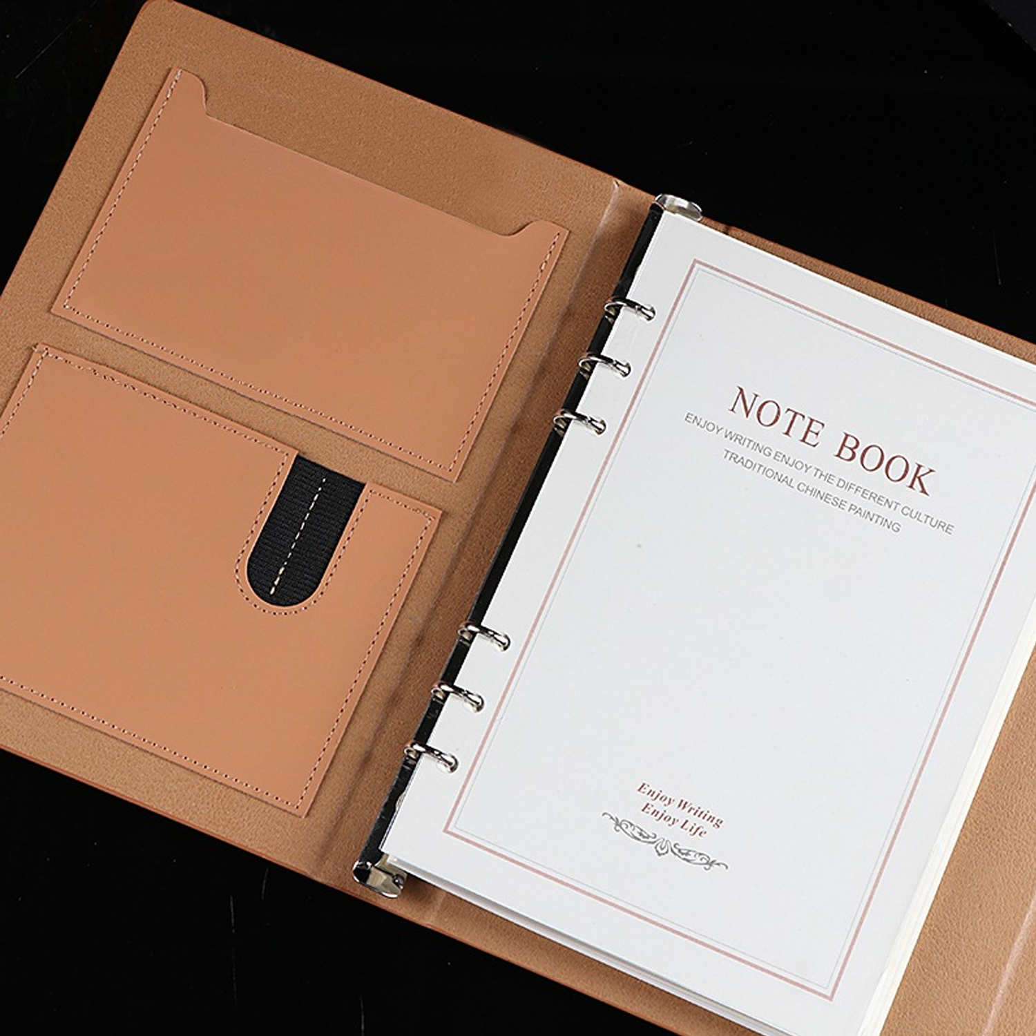 A5 PU Leather Tri-Fold Business Notebook 5