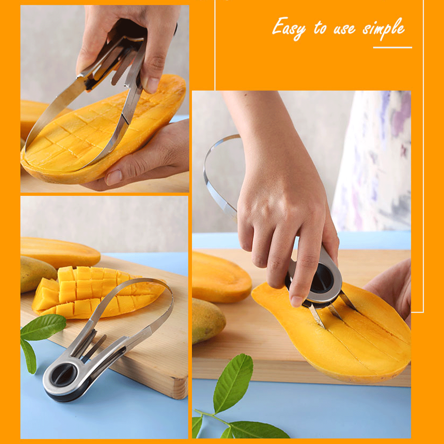 Stainless Steel Mango Peeling Separator slicing Cutter 2