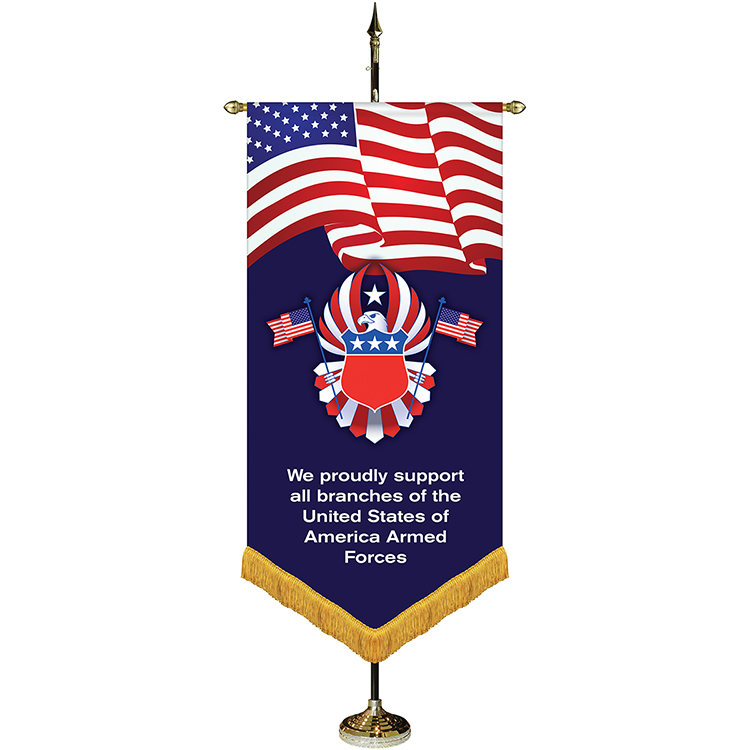 36" x 72" Premium Gonfalon 8' Kit / V-Cut / Fringe 5