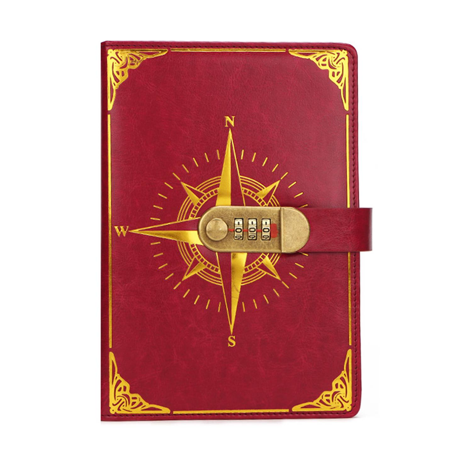 A5 PU Leather Journal Notebook w/ Password Lock 8