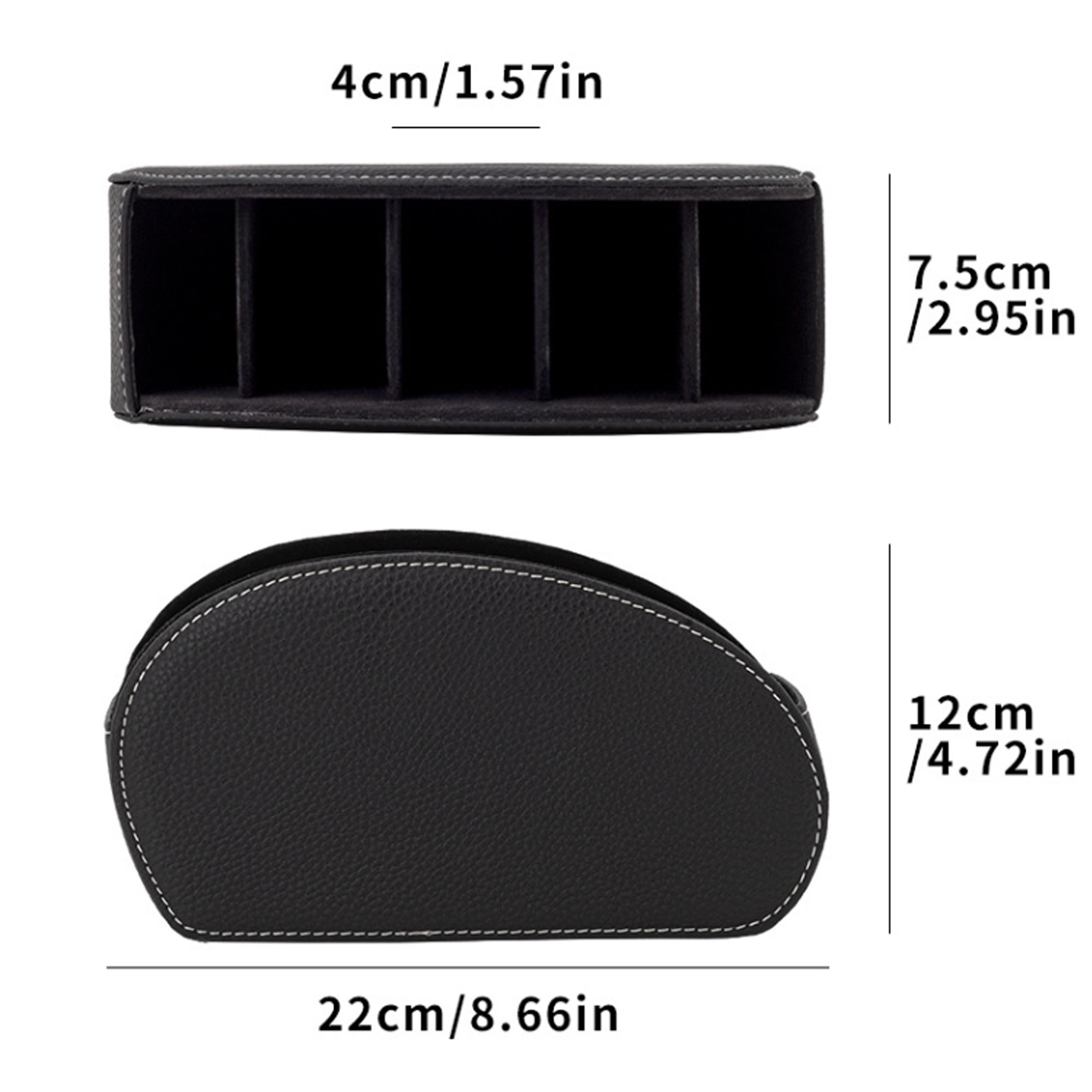 PU Leather Five-grid Remote Control Desktop Storage Box 4