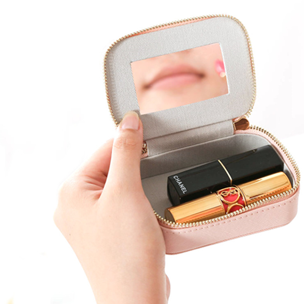 Zippered Leather Lipstick Pouch Organizer 2
