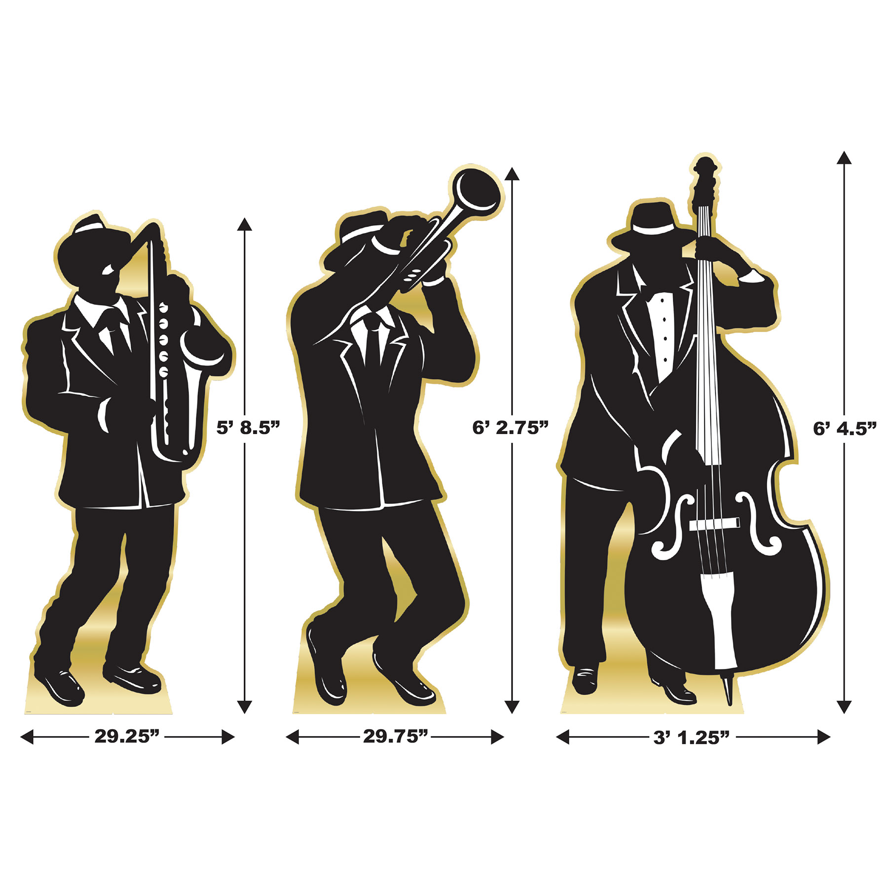 Great 20's Jazz Band Silhouette Stand-Ups 3