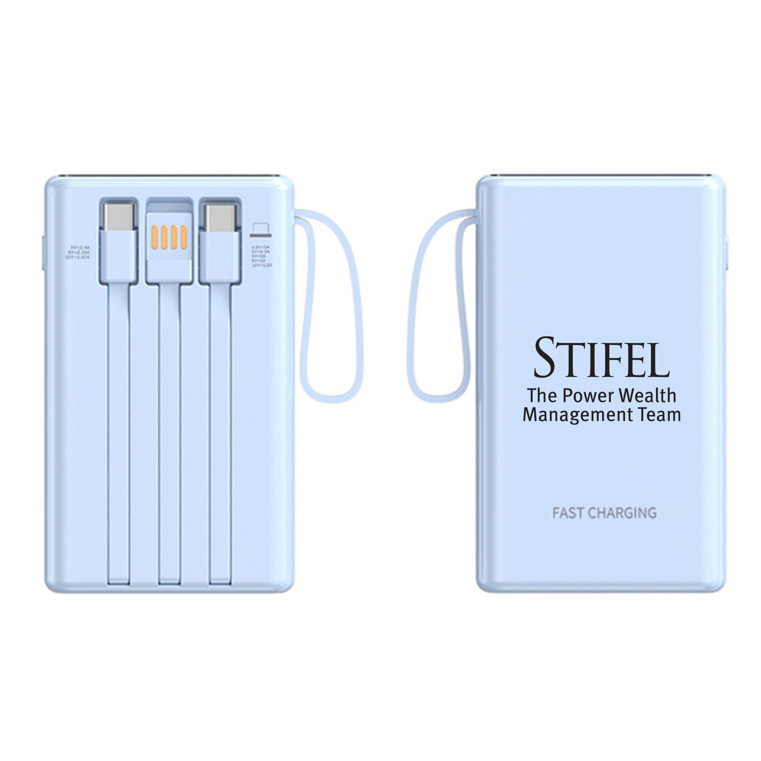 20,000 mAh Built-in Cable Fast Charging Power Bank - 18W