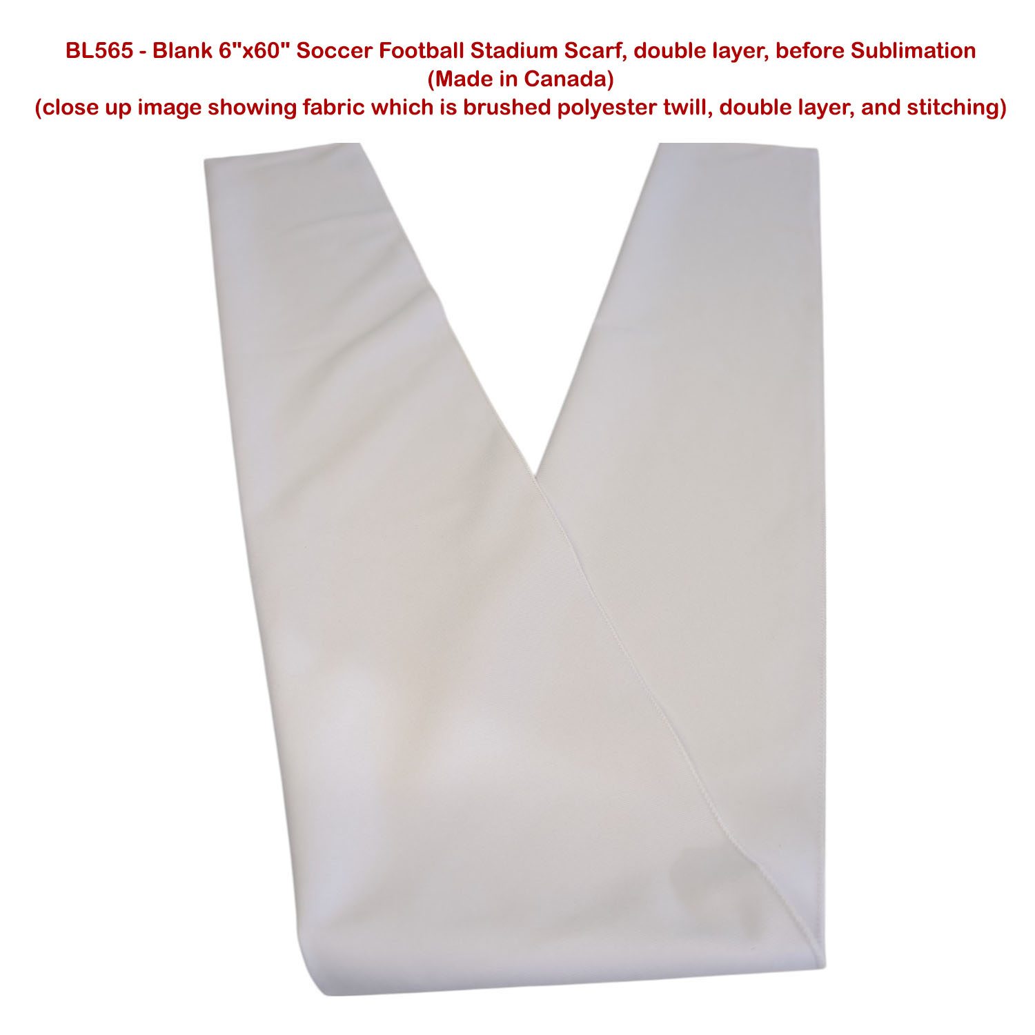 48 Hr Quick Ship - Sublimated Soccer Football Stadium Scarves, 6x60, Sublimated edge to edge 2 sides 3