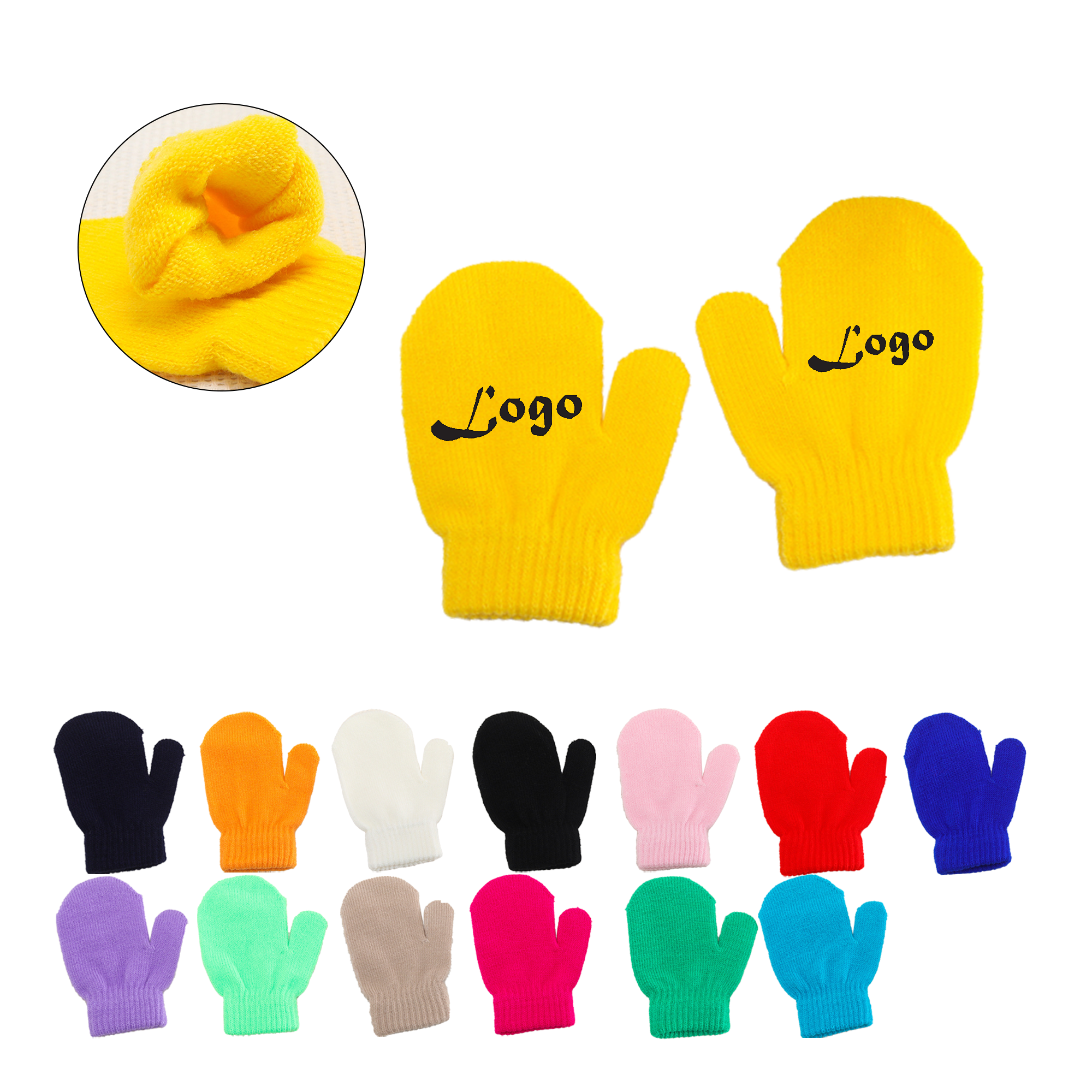 Acrylic Knit Gloves For Toddler Aged 1-4 3