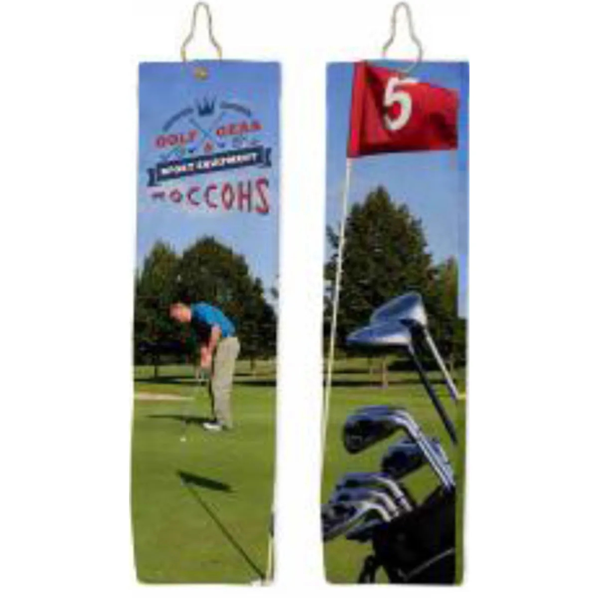 Sublimated Tri-fold Velour Golf Towel with Hook and Grommet 1