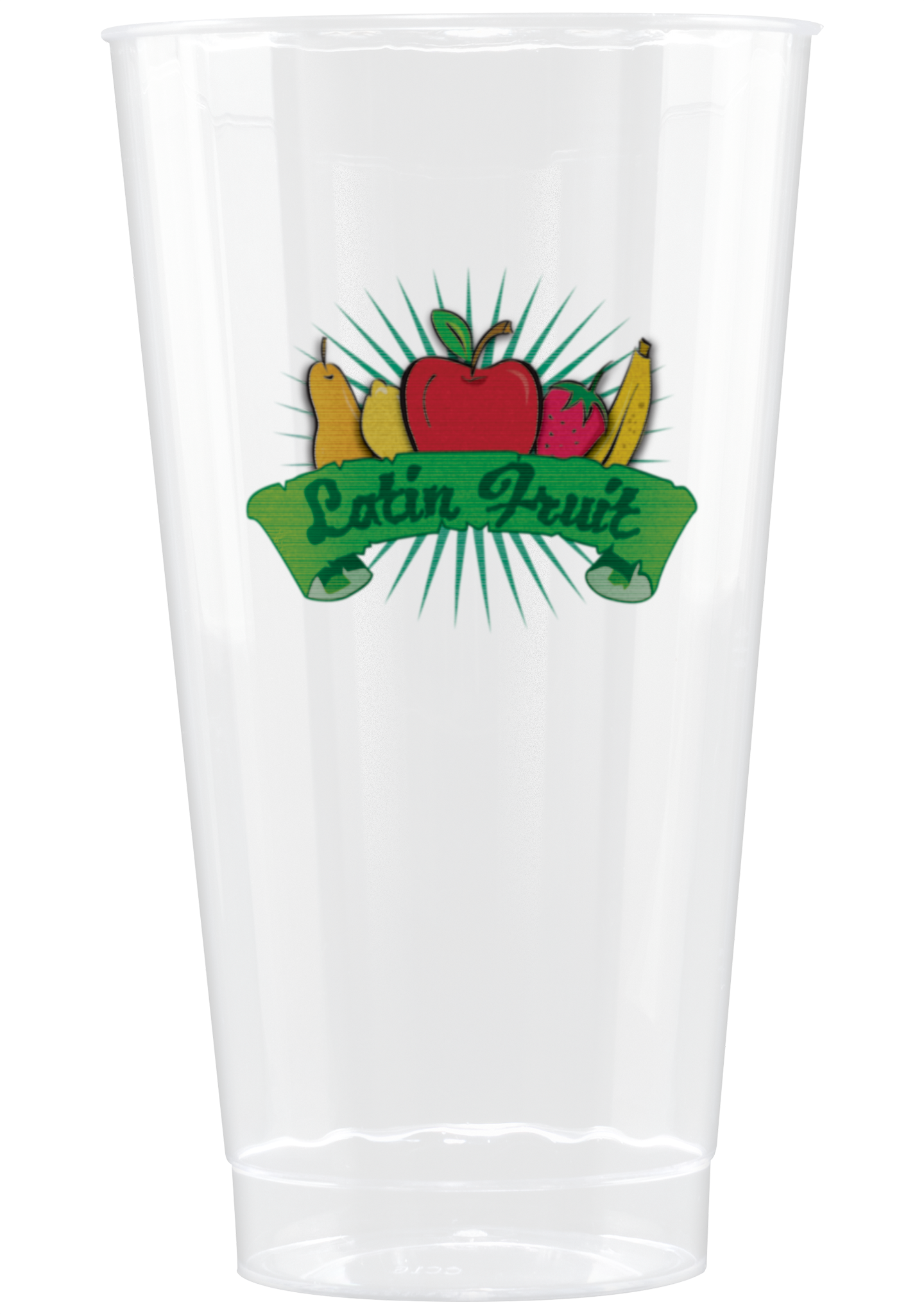 16 oz Hard Plastic Fluted Cup Clear Digital Print 2