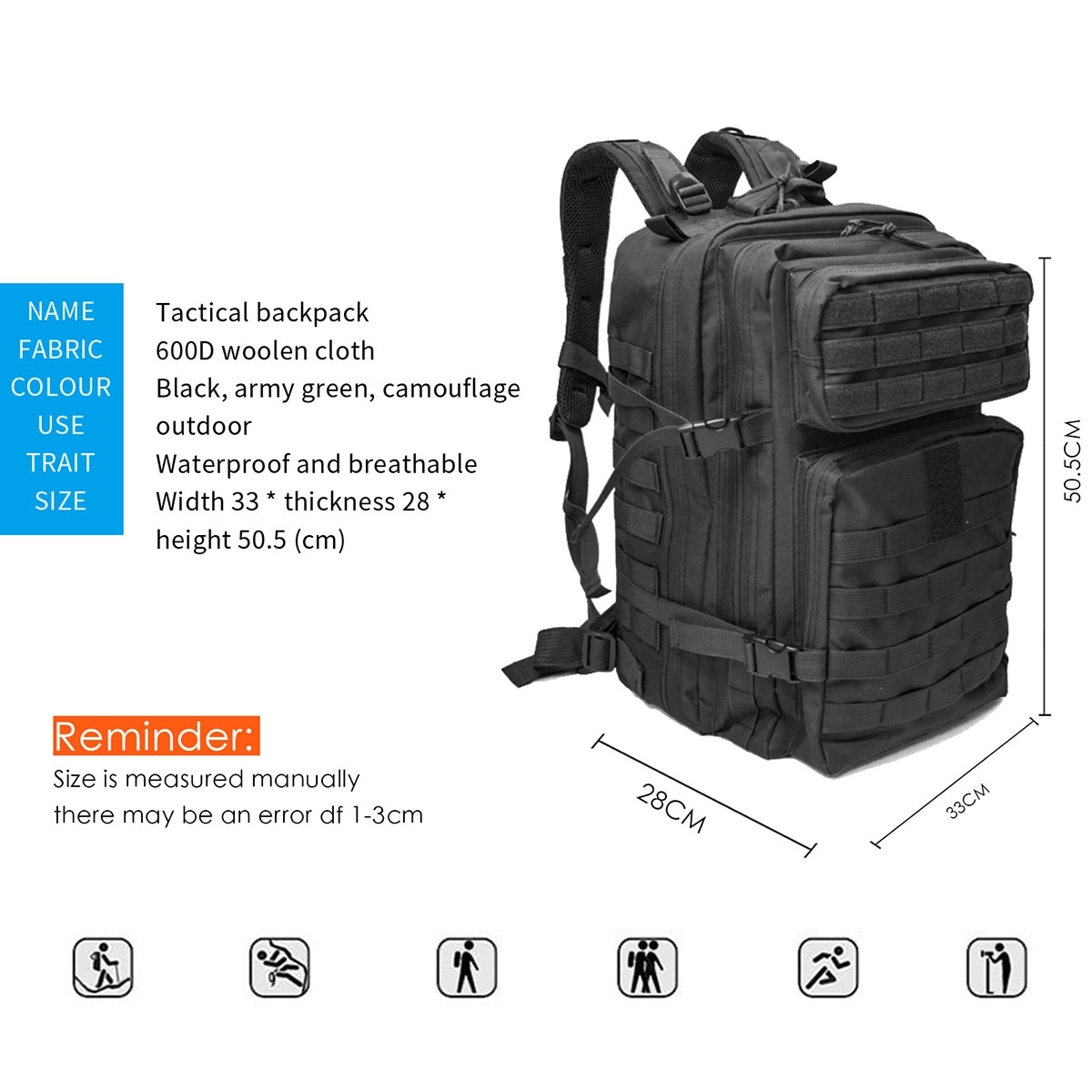 Military Tactical Backpack Large Capacity 2
