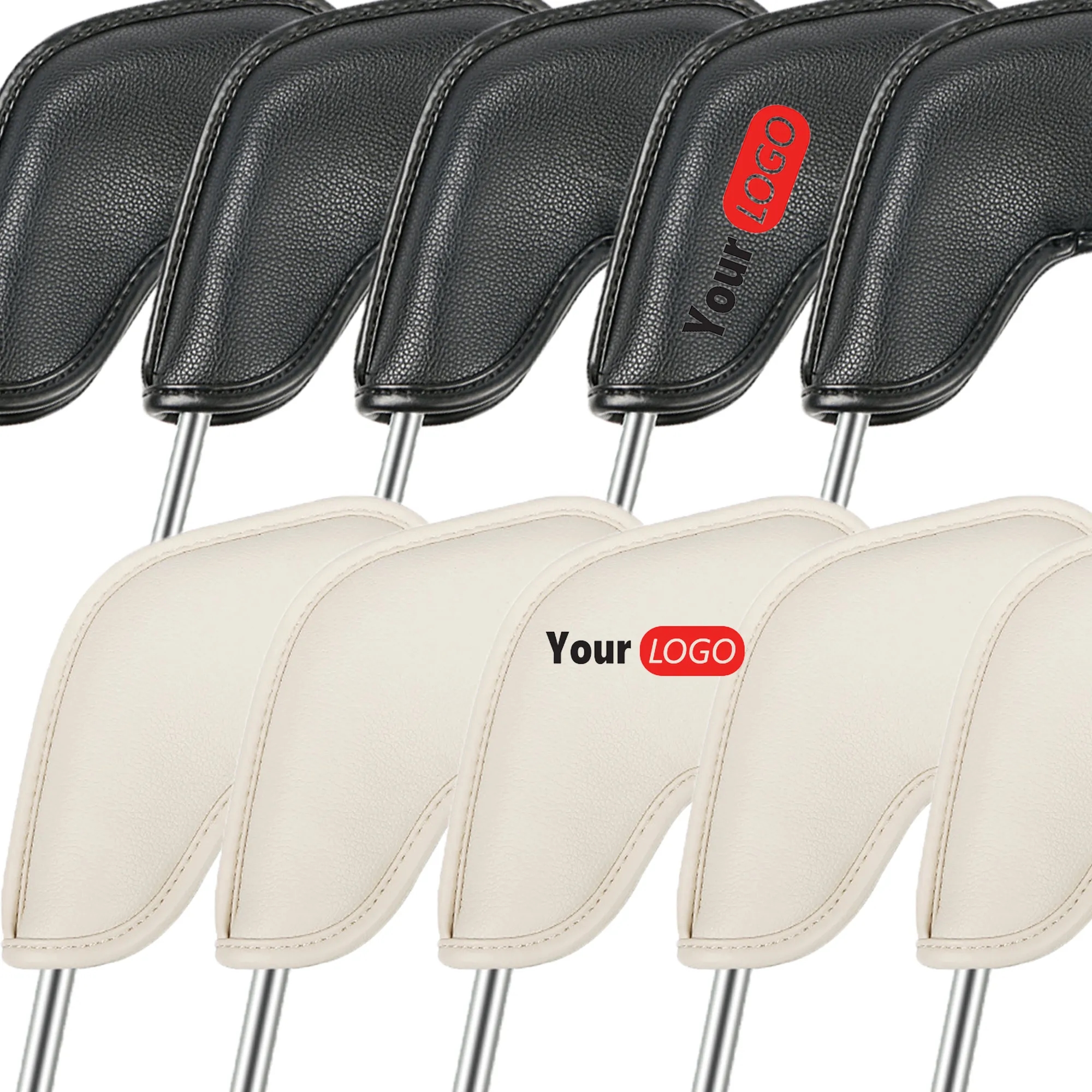 PU Leather 10 PCS 1 Set Custom Logo Golf Iron Headcovers 3