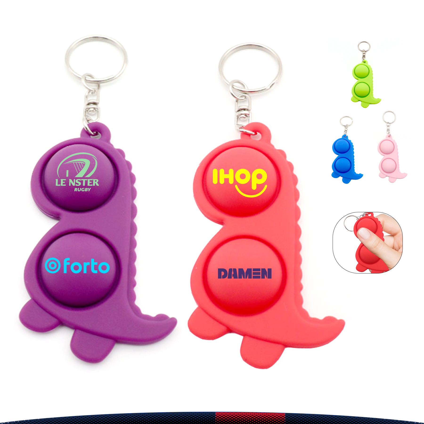 Dinosaur Push Pop Bubble Keychain 2