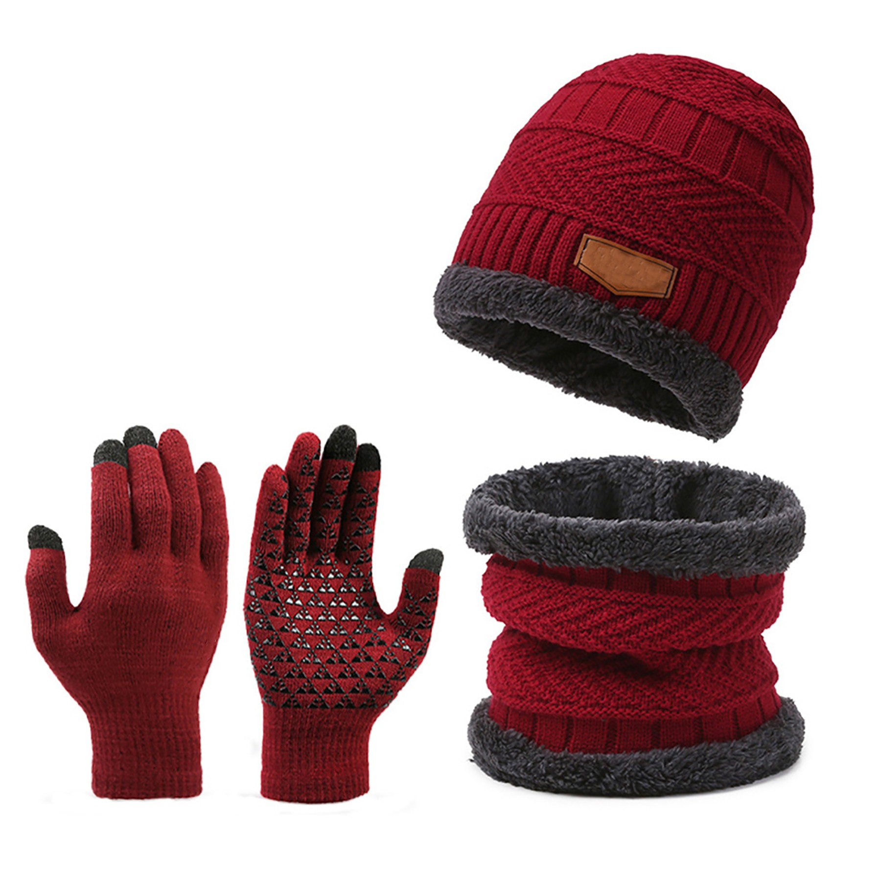 Winter Beanie Scarf Glove Set 2