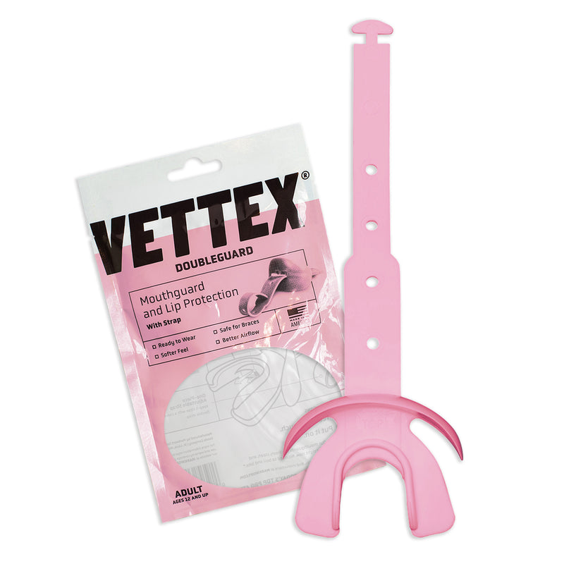 Vettex Football Doubleguard Mouthguard Breathable Doubleguard with Lip Protection and Strap - Adult 17