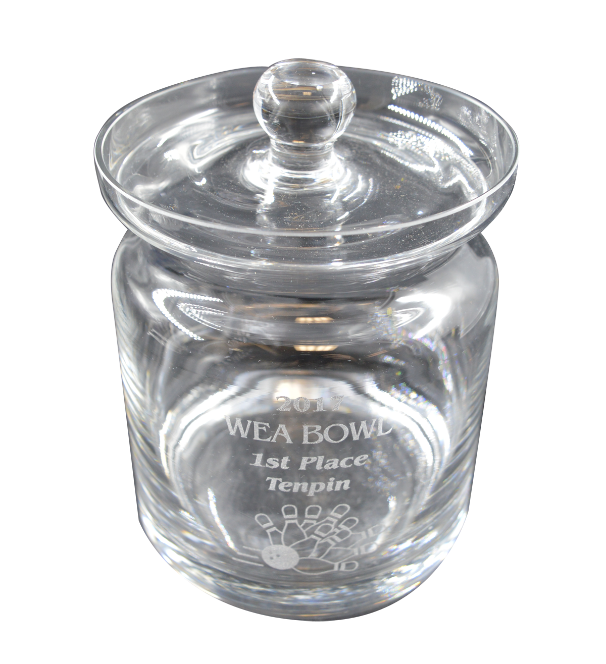 Aladdin 5.5" Mouth Blown Lead Free Crystal Biscuit or Candy Jar 2