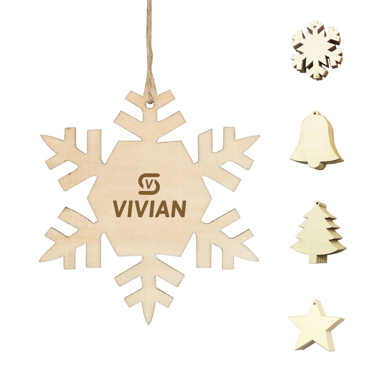 10Pcs Wooden Christmas Ornament Set 22