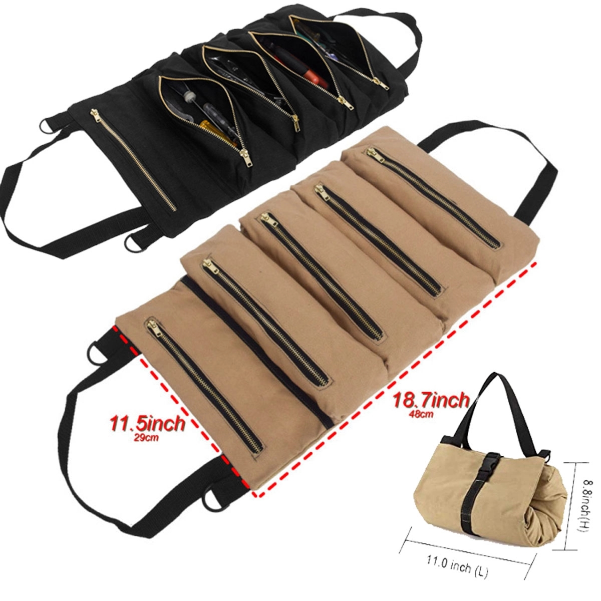 Canvas Durable Multifunction Convenience Roll up Toolkit Bag 2