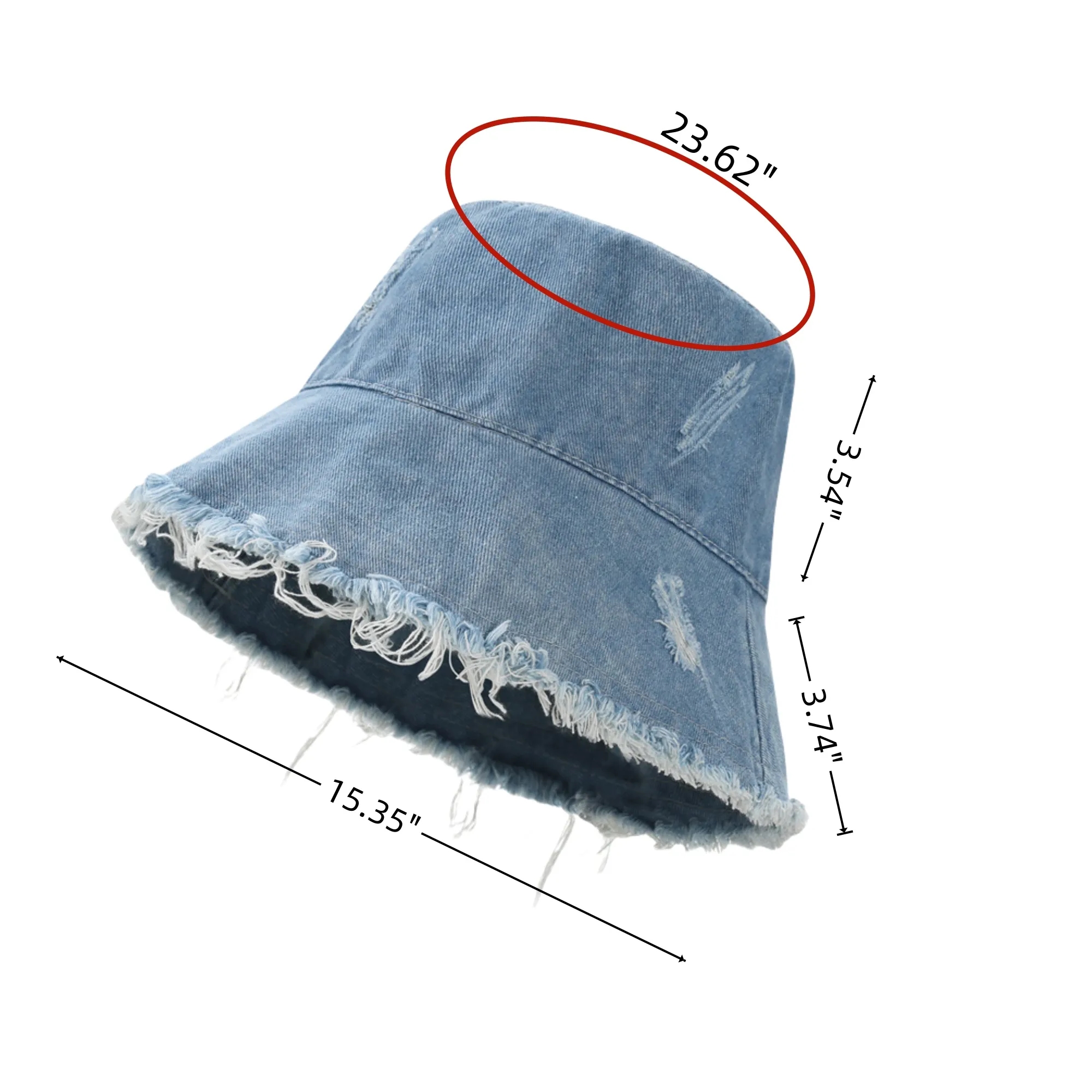 Denim Fisherman Bucket Hat Sunhat 5