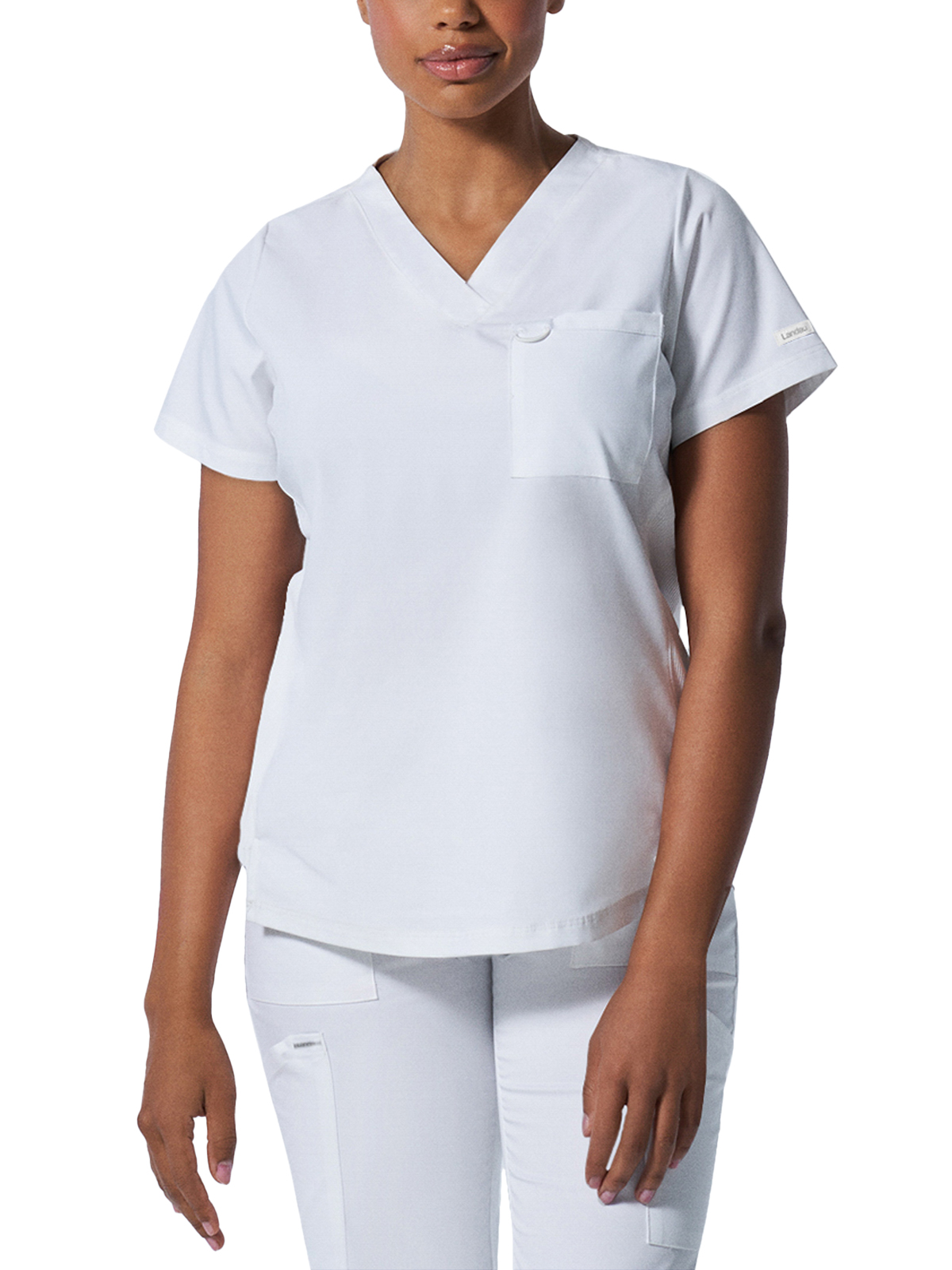 Landau - ProFlex - Women's Two-Pocket Back Princess Seamed V-Neck Top 38