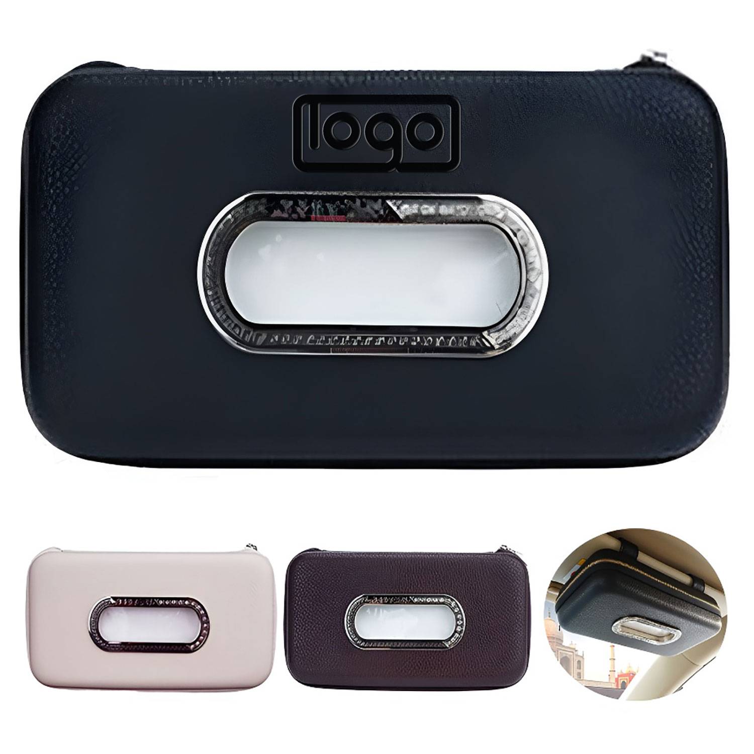 PU Leather Hanging Car Tissue Box 2