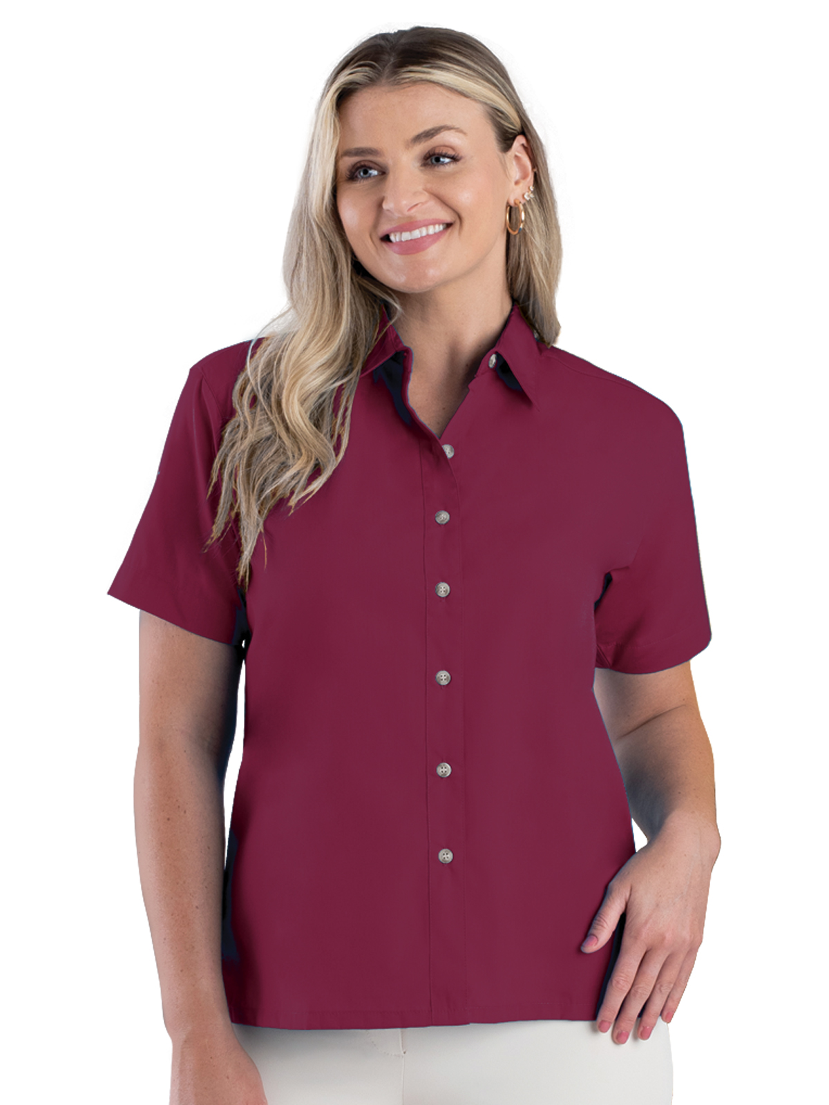 Blue Generation - Women's Pocketless Short Sleeve Superblend Poplin Shirt 26