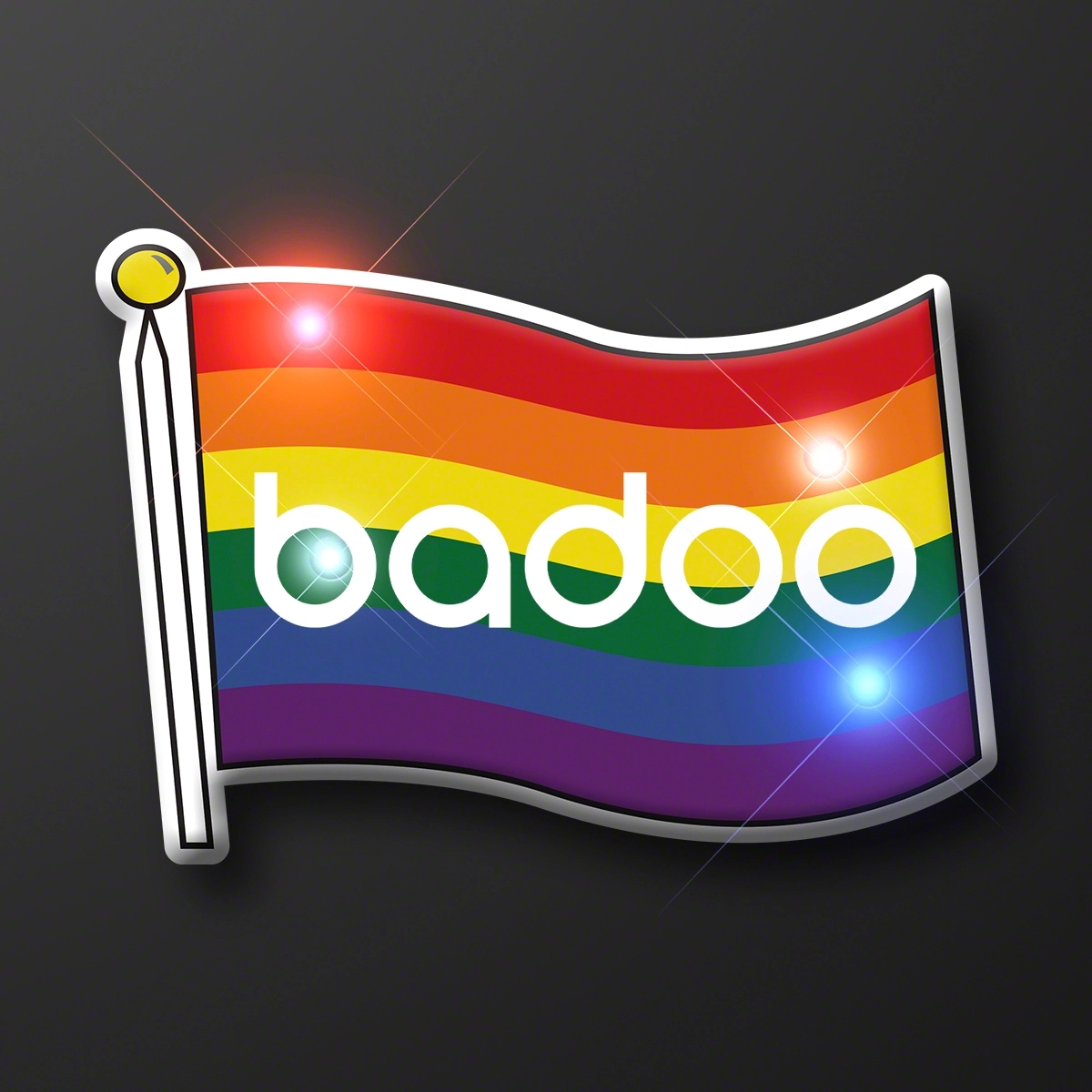 Light Up Rainbow Pride Flag Pins 2