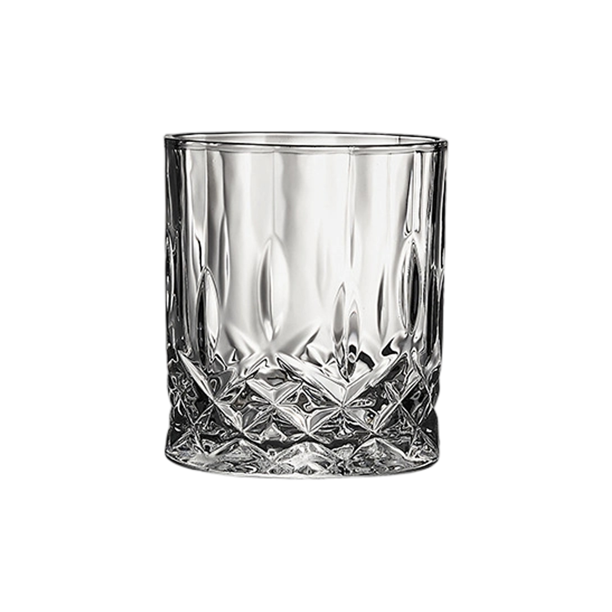 Etched Whiskey Glass 7oz Diamond Pattern Clear 3