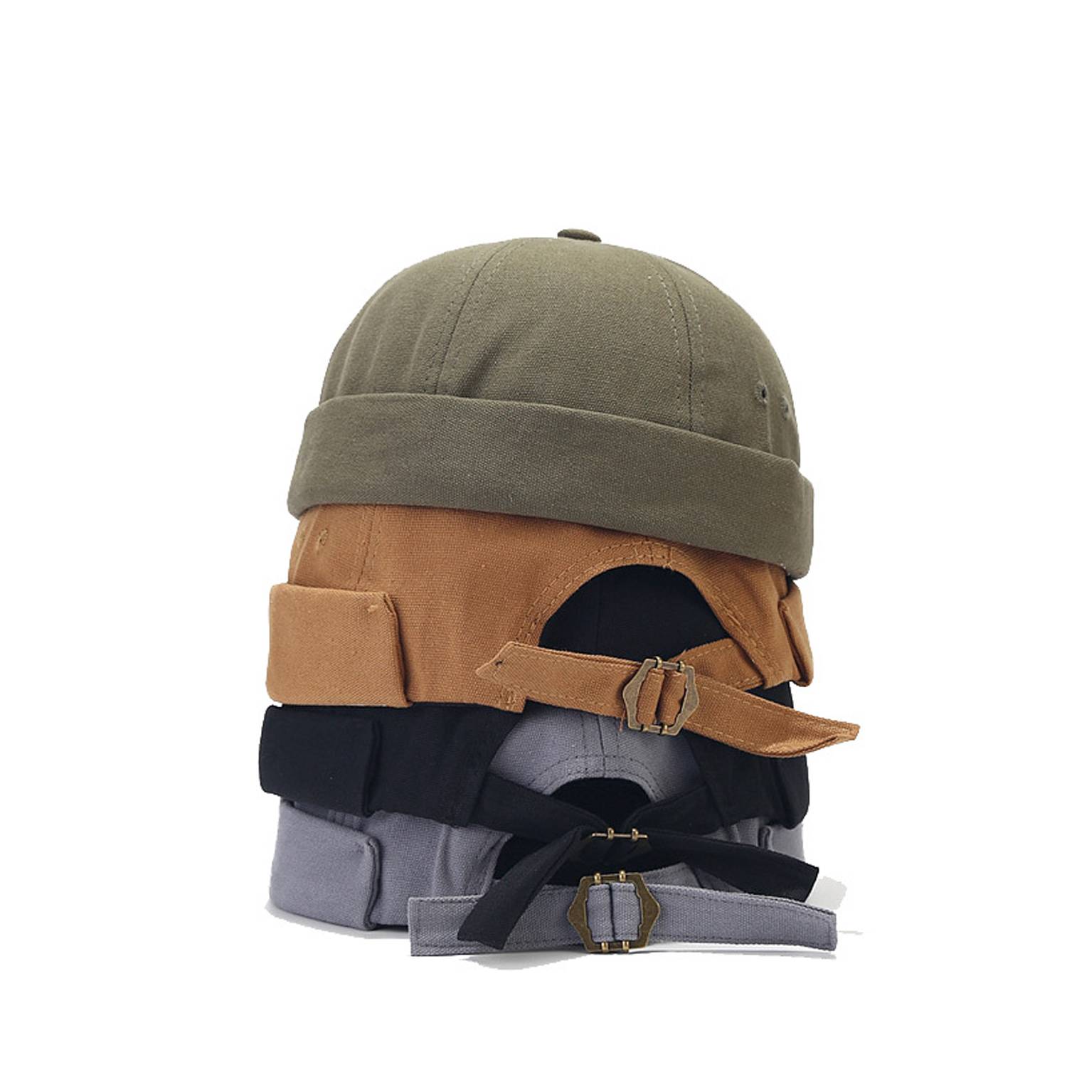Adjustable Brimless Rolled Cuff Skull Caps 4