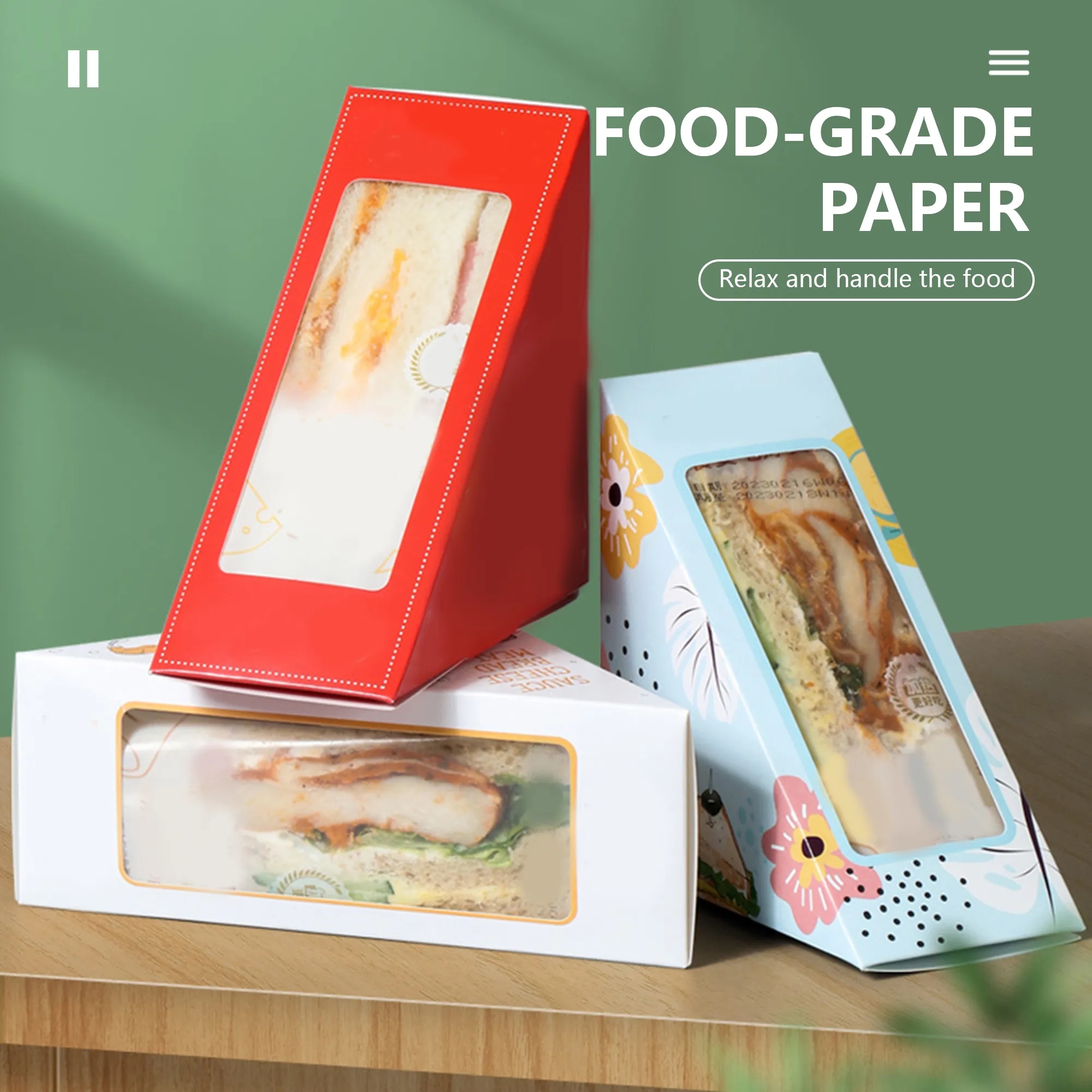 Triangular Sandwich Box With Plastic Window 4