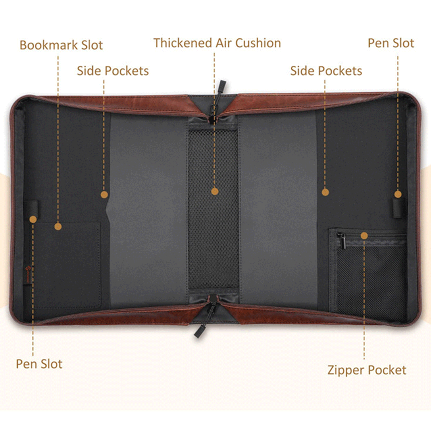 PU Leather Book Cover Carrying Case Bible Bag w/ Handle 7