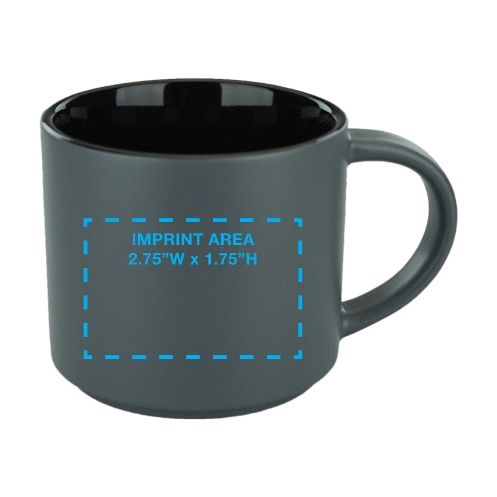 16 oz Black In Satin Gray Out Norwich Mug