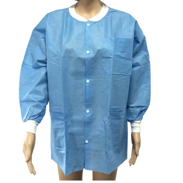 Short Disposable SMS Nonwoven Lab Coat 6