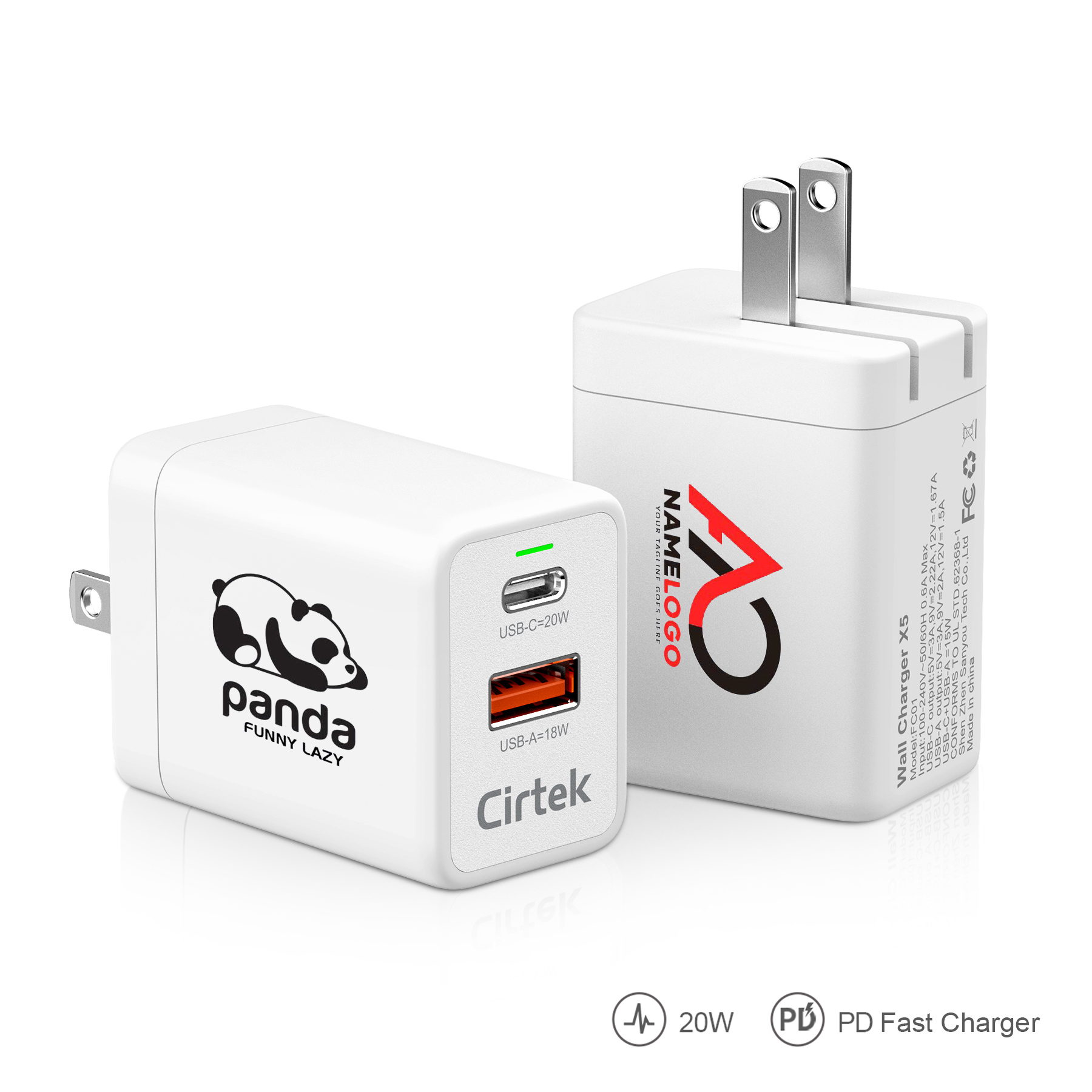 Cirtek® Foldable 20W PD Fast Charger 5