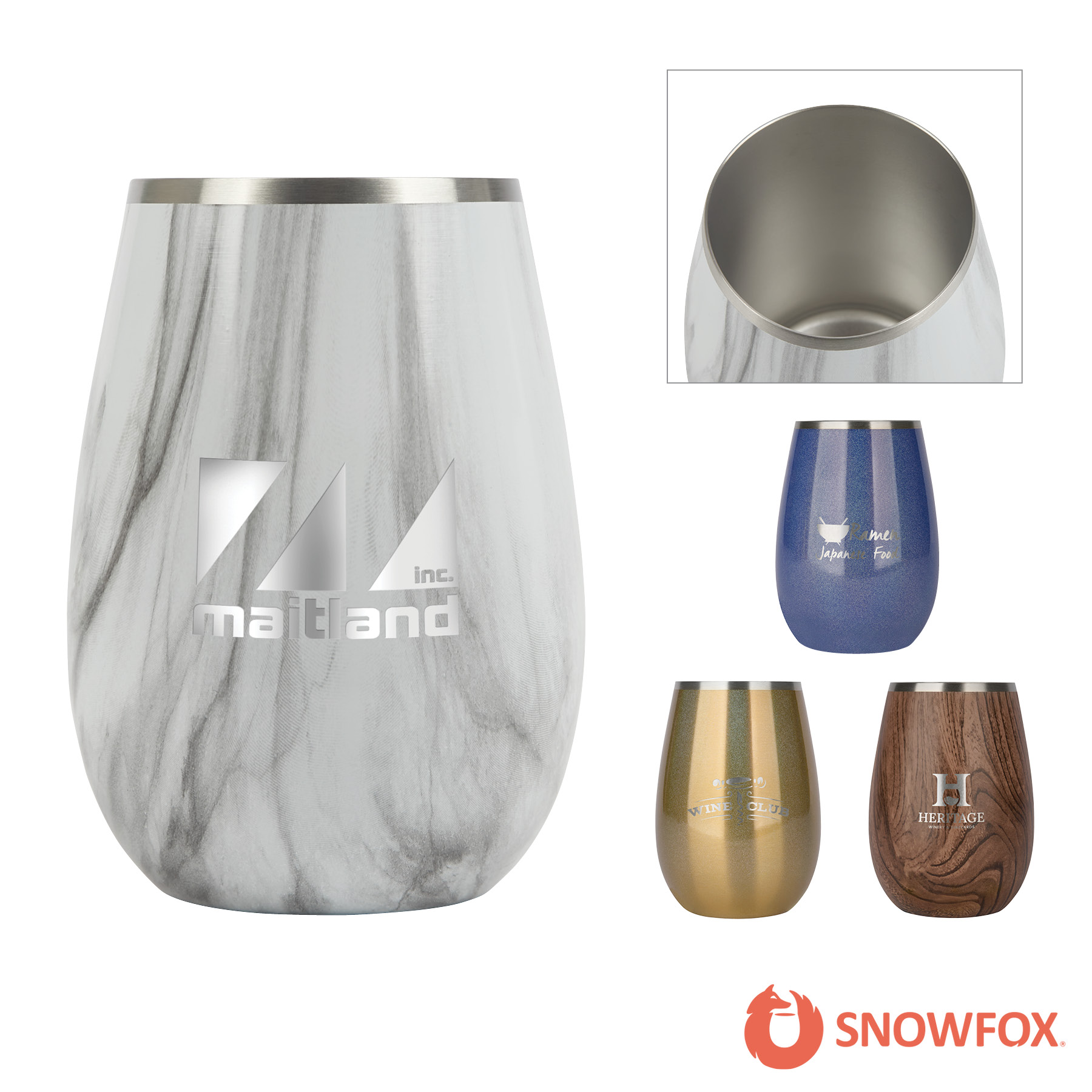 Snowfox® 8 oz. Vacuum Insulated Sauvignon Blanc Wine Glass 9