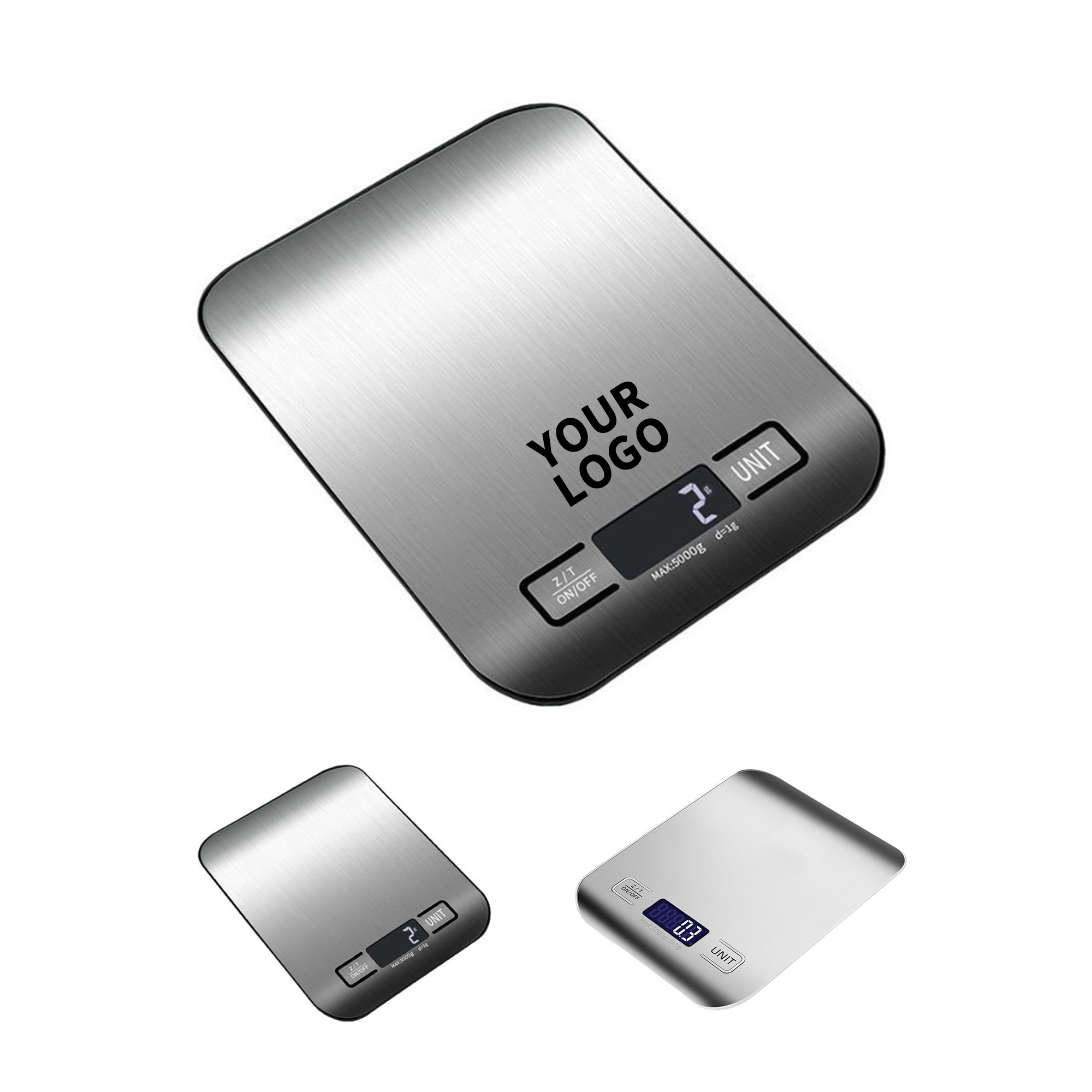 Stainless Steel Digital Food Scale With Backlit Display 7.09" Length X 5.5" Width X 0.59 Inc 1