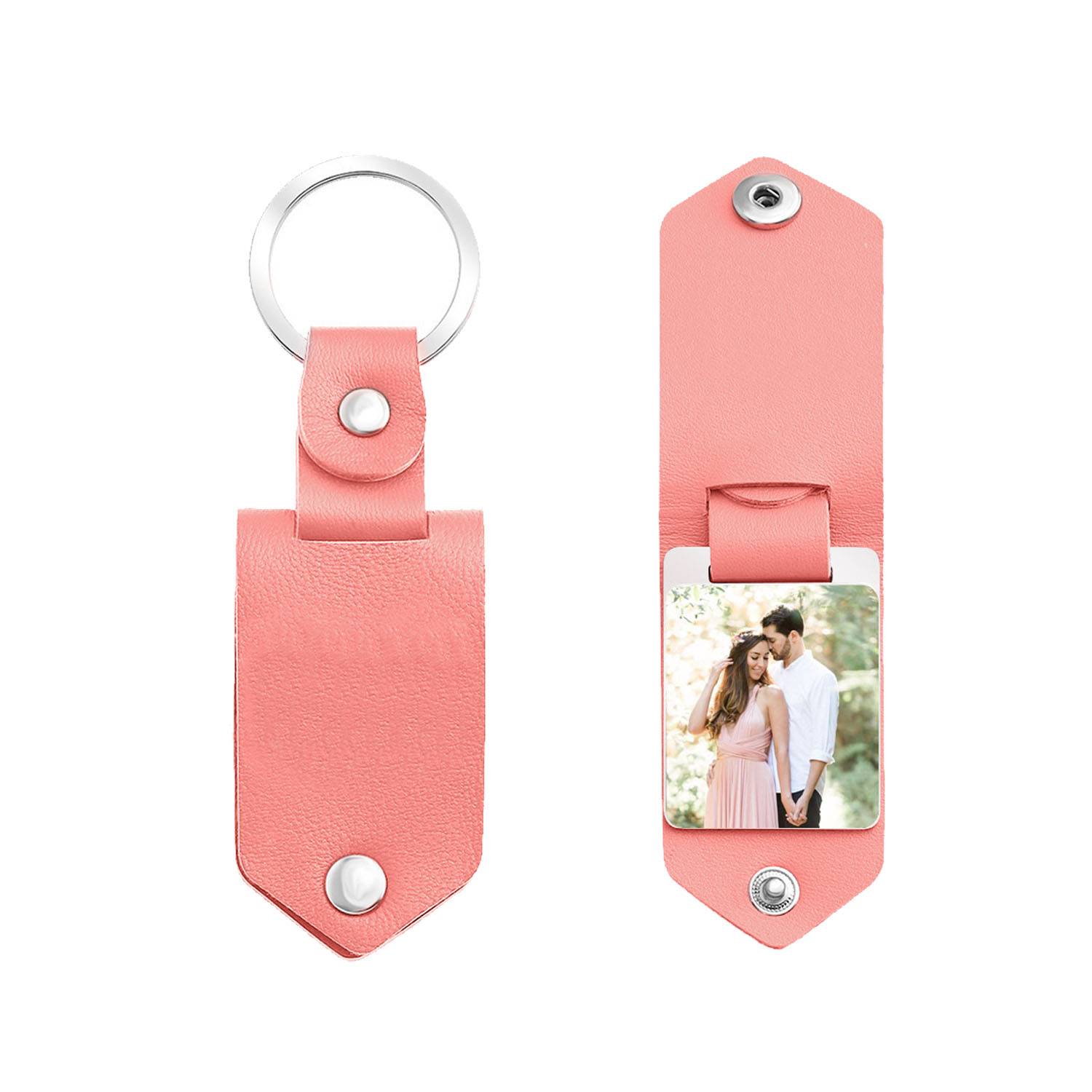 Customizable Compact Aluminium PU Leather Keychain 2