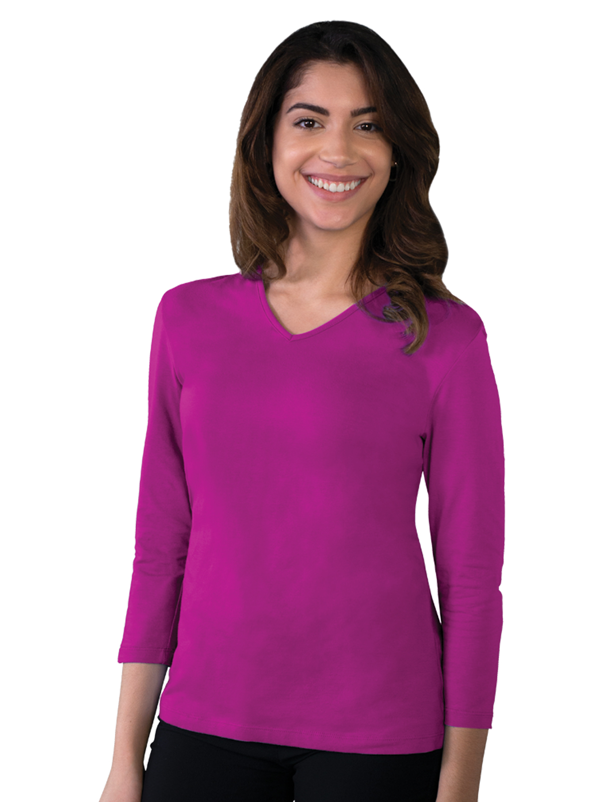 Blue Generation - Women's Pocketless 3/4-Sleeve V-Neck Tee 11
