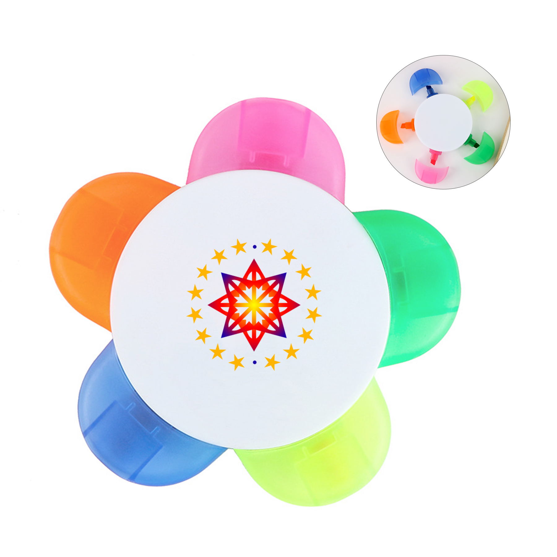 Petal Shaped Highlighter 5 In 1 Markers 5