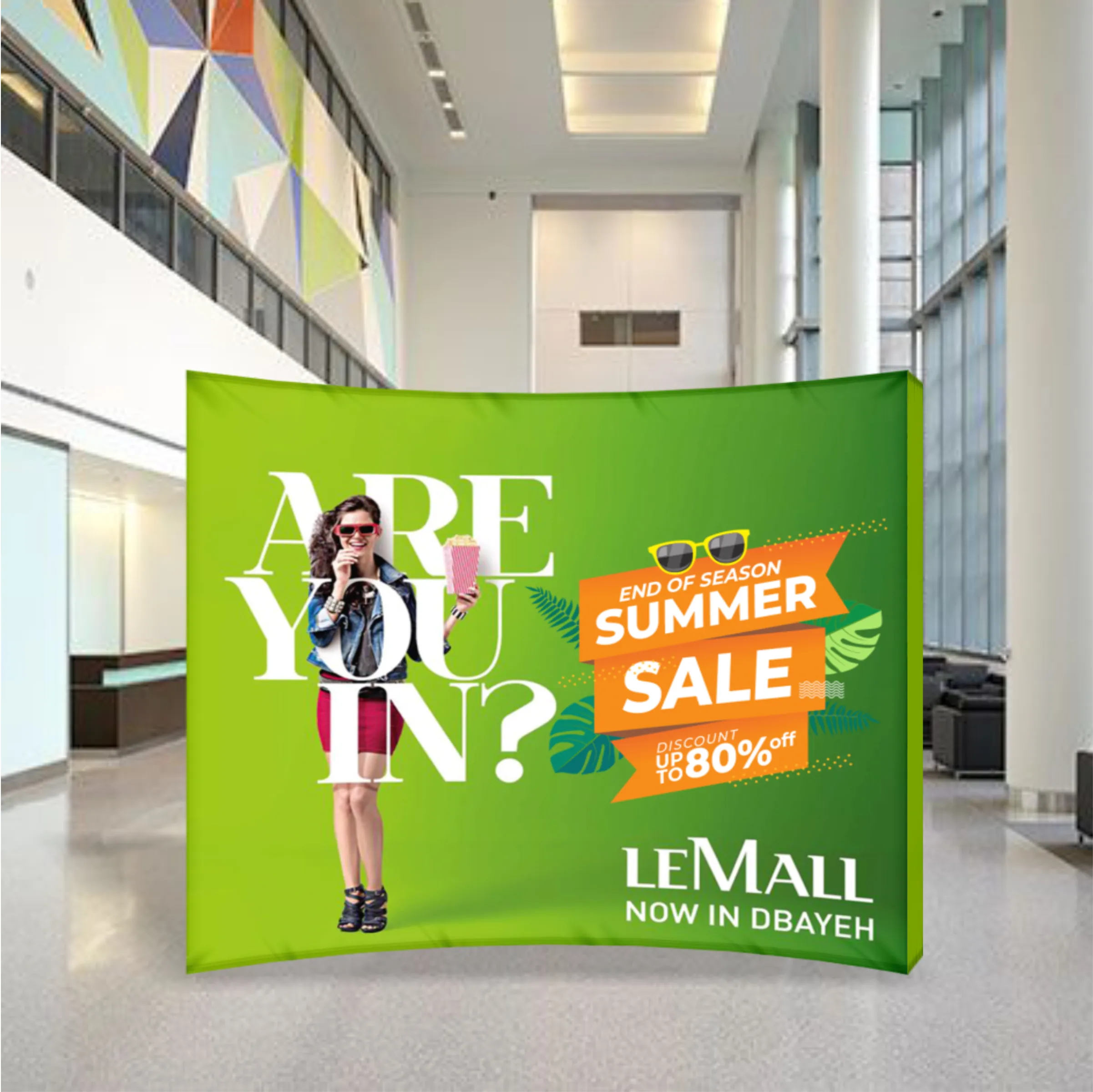 10'x8' Curved Pop Up Fabric Foldable Display Wall w/ Endcaps 4