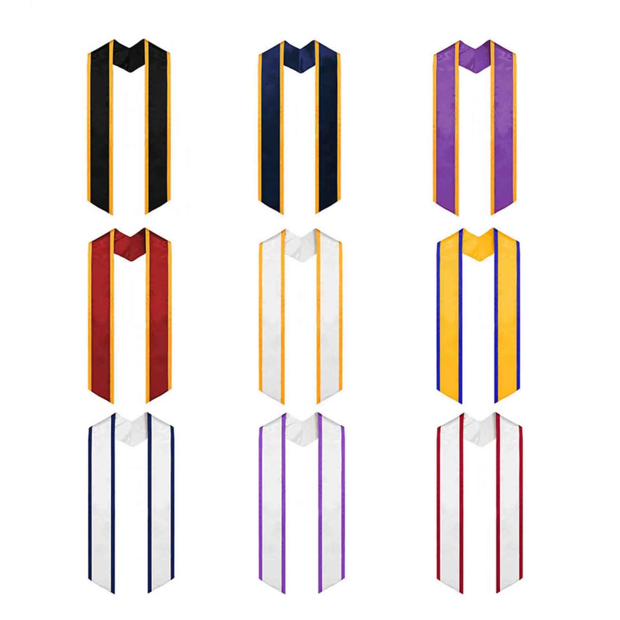 Plain Graduation Stole Colorful 2