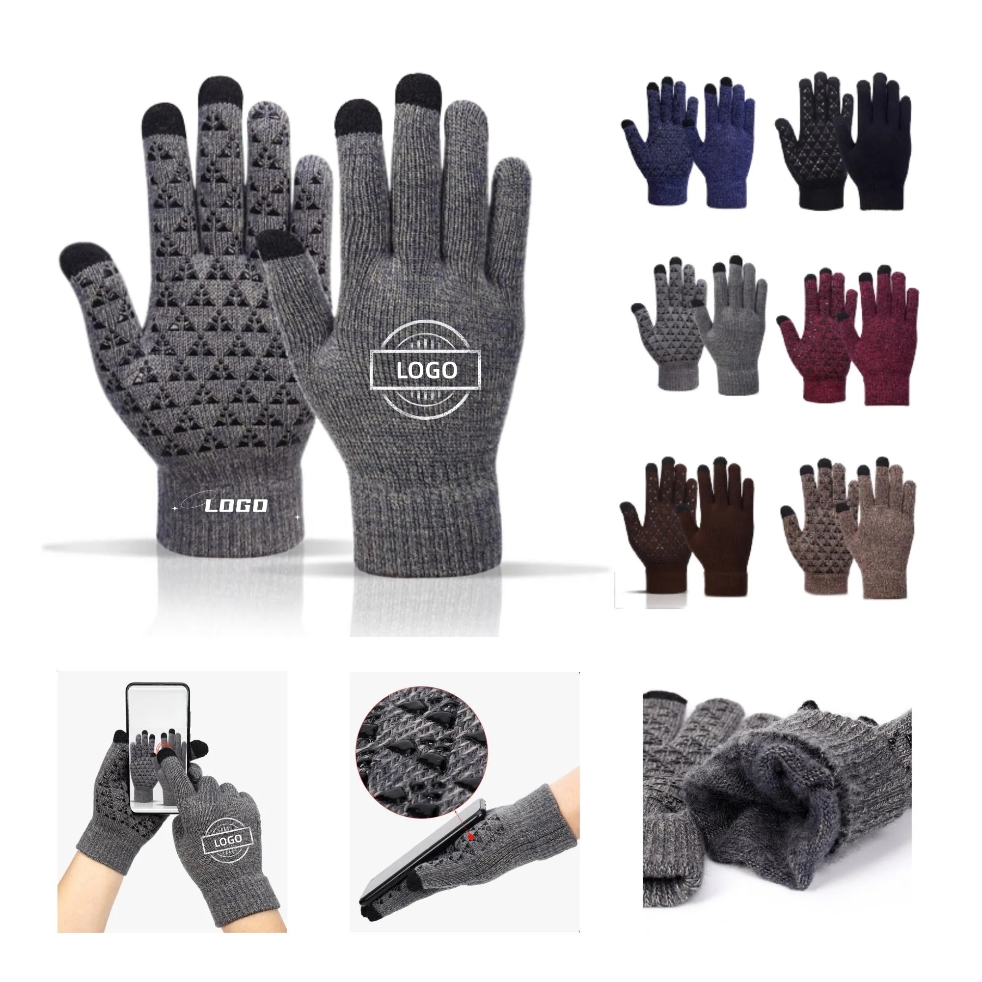 Touch Screen Non-slip Gloves Winter Warm
