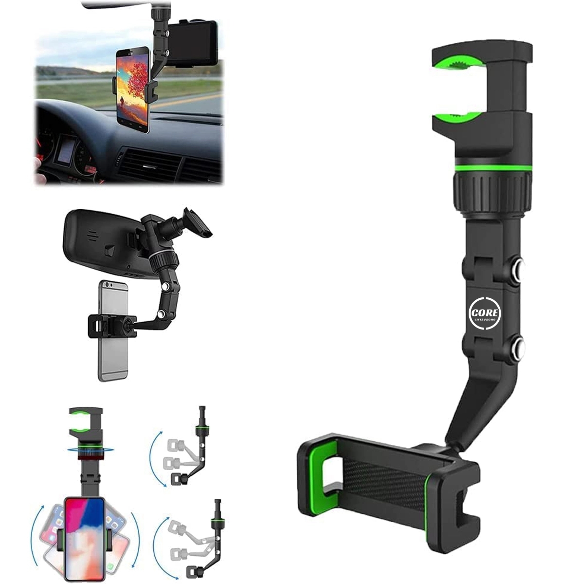 Rotatable And Retractable Car Phone Holder 2