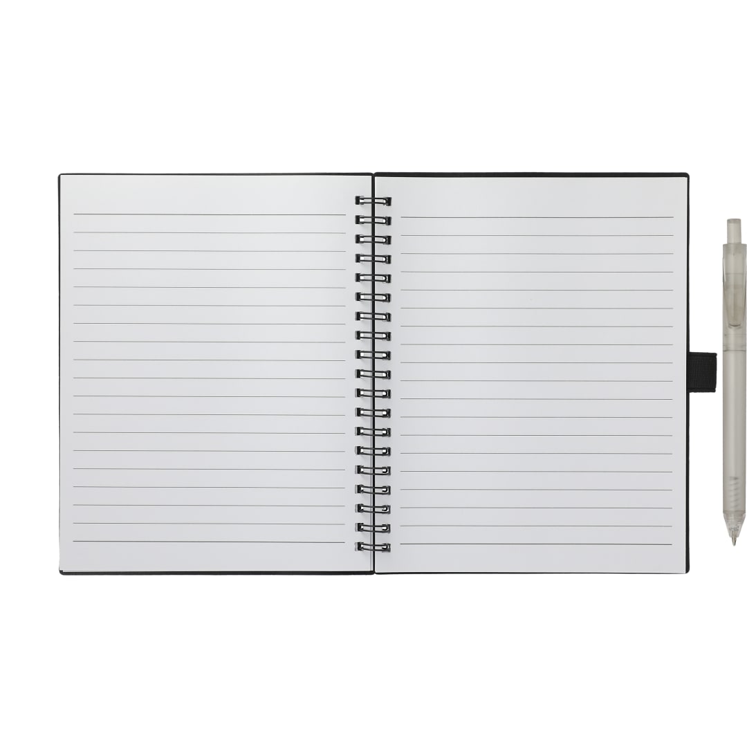 FSC® Recycled 5.5” x 7” Spiral Notebook w/ RPET Pe 18