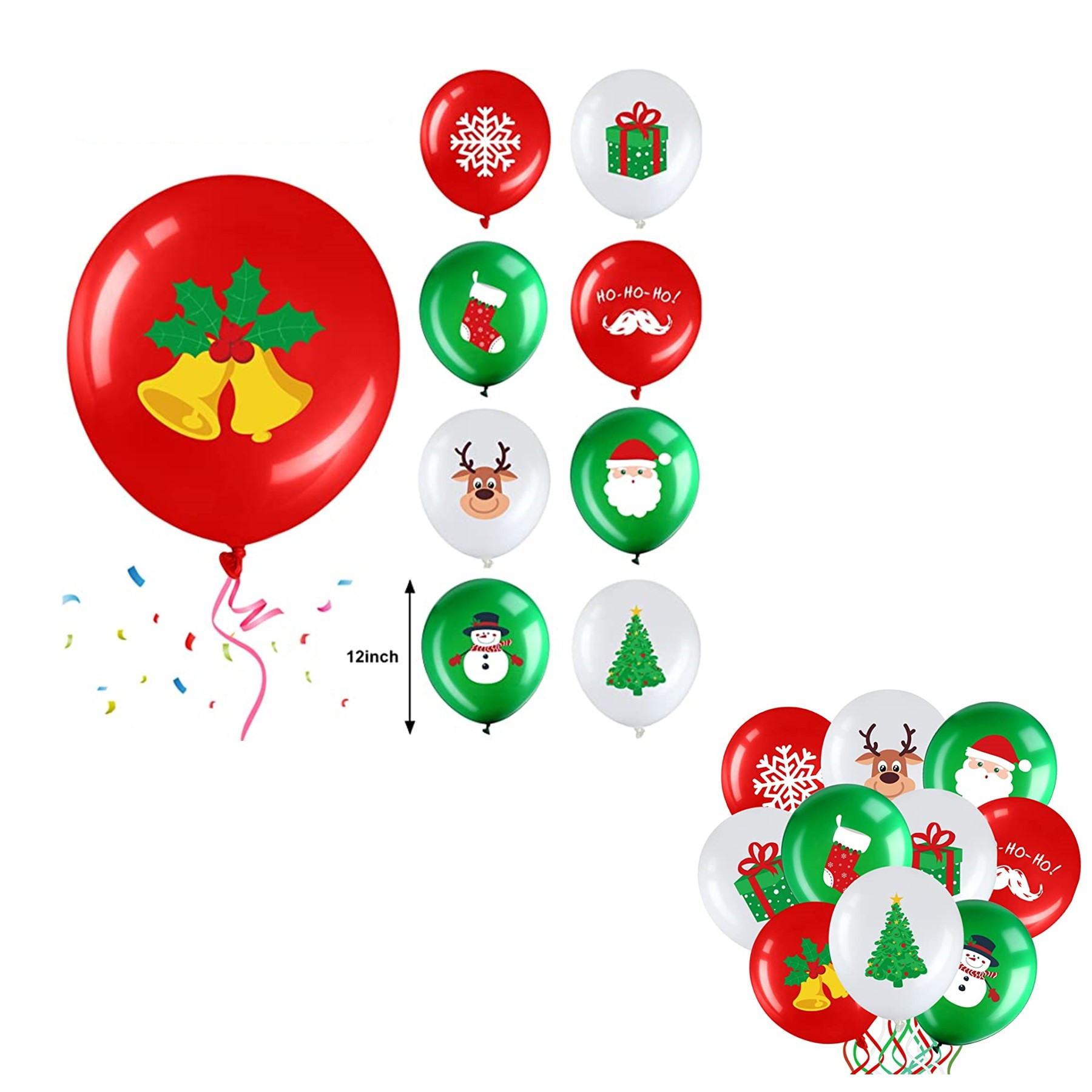 12 Inch Christmas Latex Balloons 2