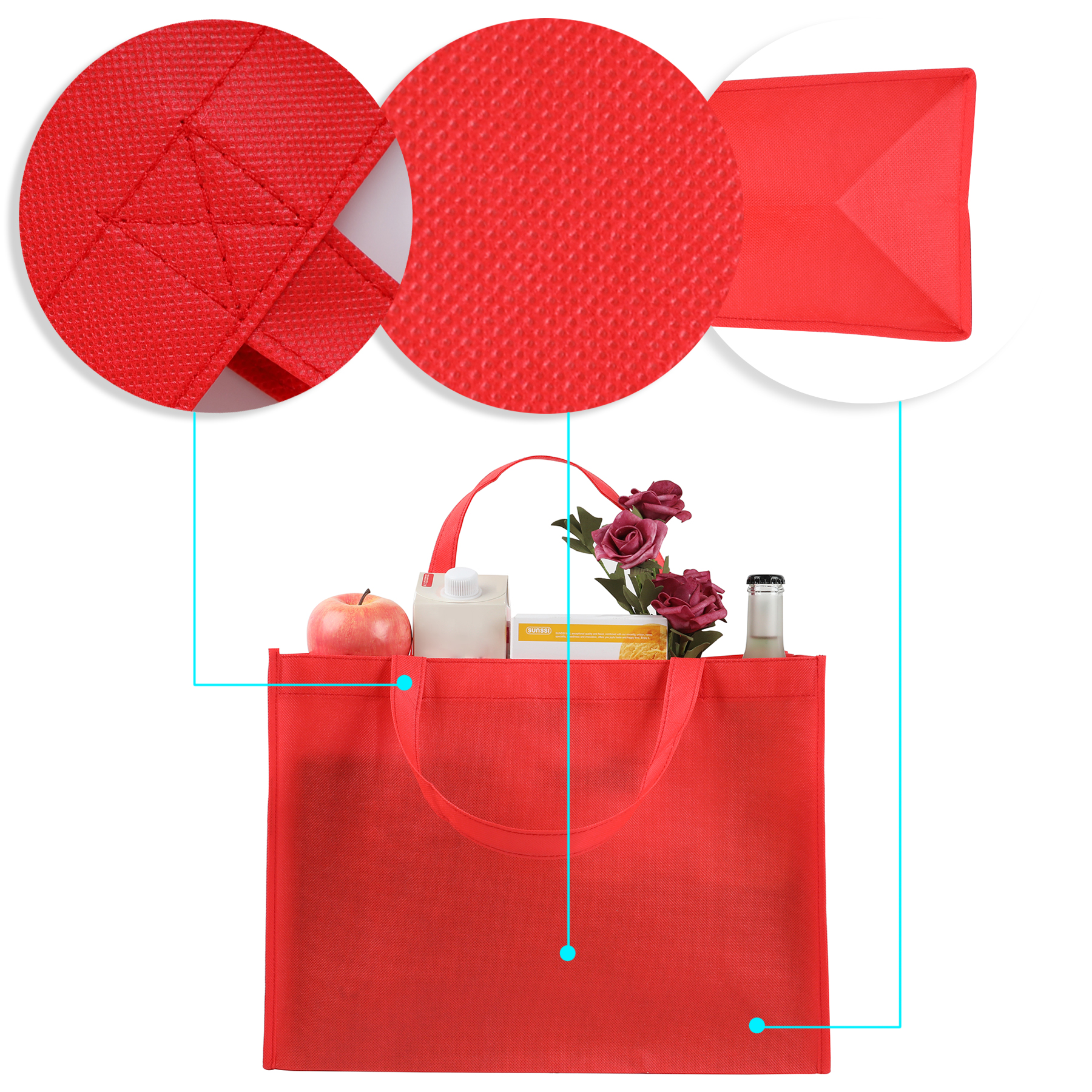 Non-Woven Shopping Tote Bag(16''X12''X6'') 15