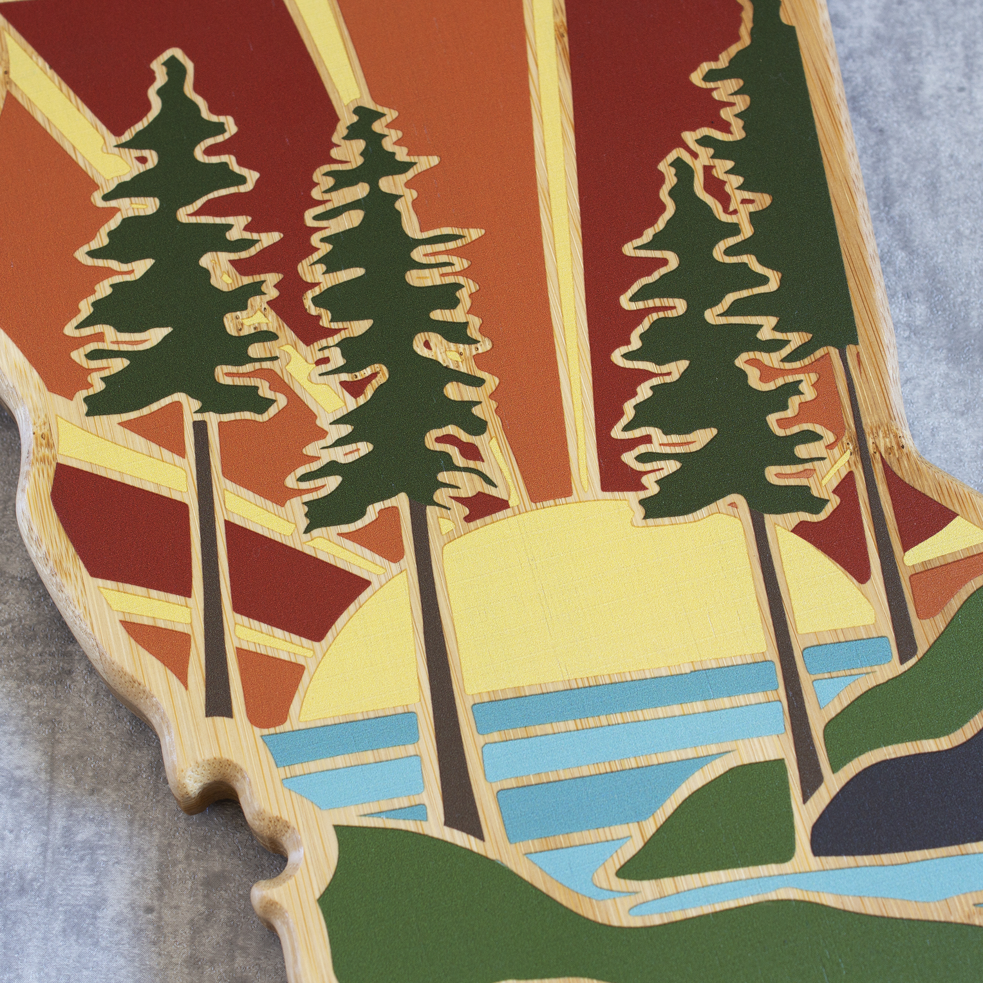 California State Shaped Cutting and Serving Board with Artwork by Summer Stokes 6
