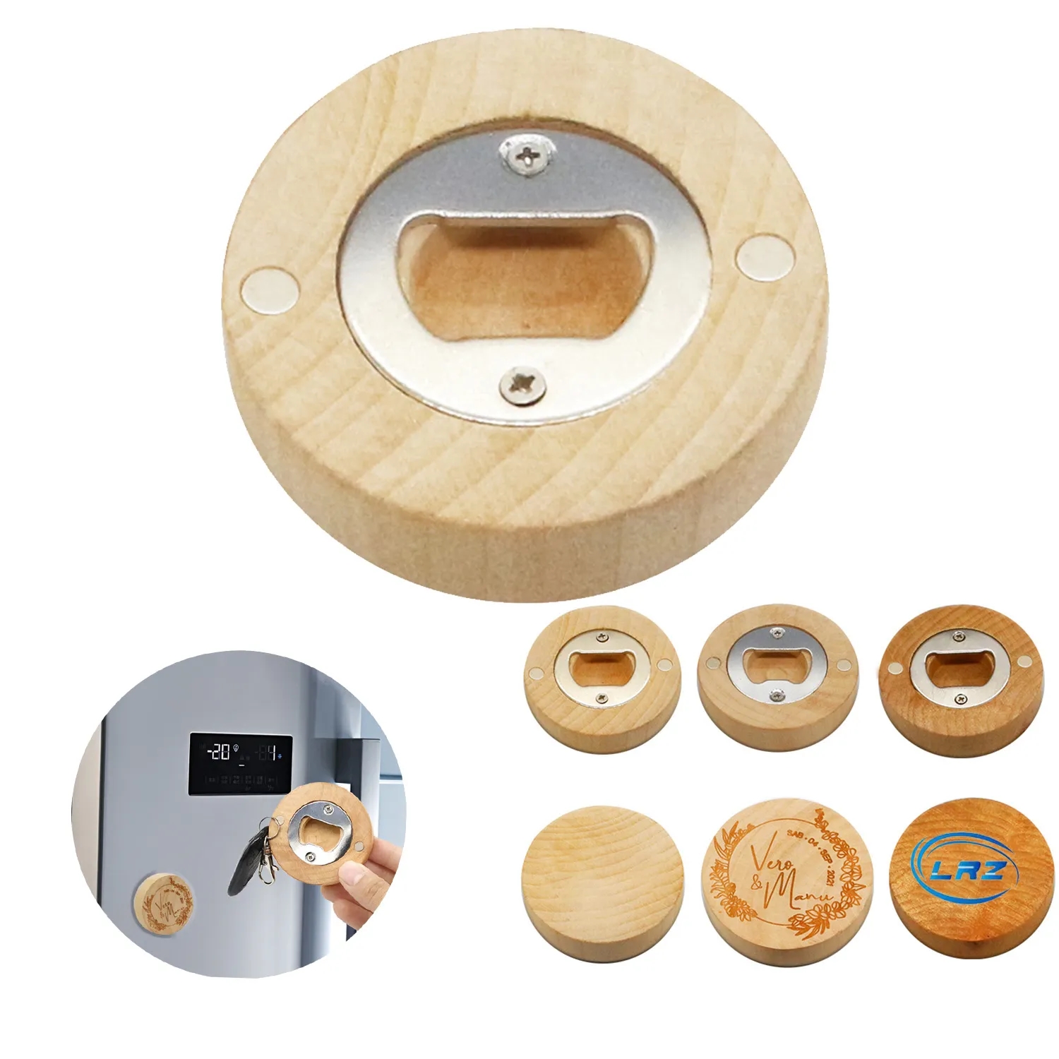 Wooden Bottle Opener With Fridge Magnet 6