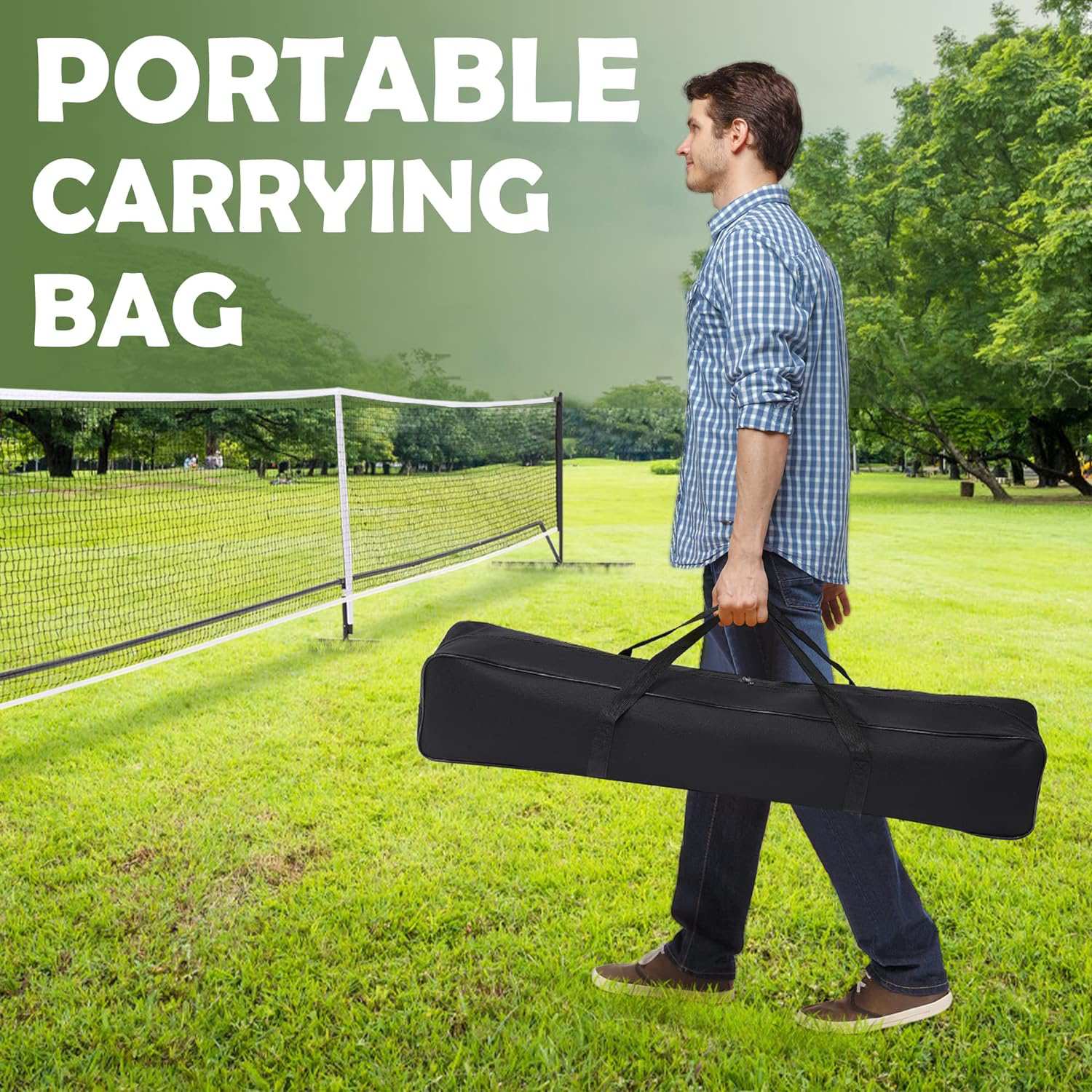 Pickleball Rack w/ Iron Stand & Carrying Bag 4