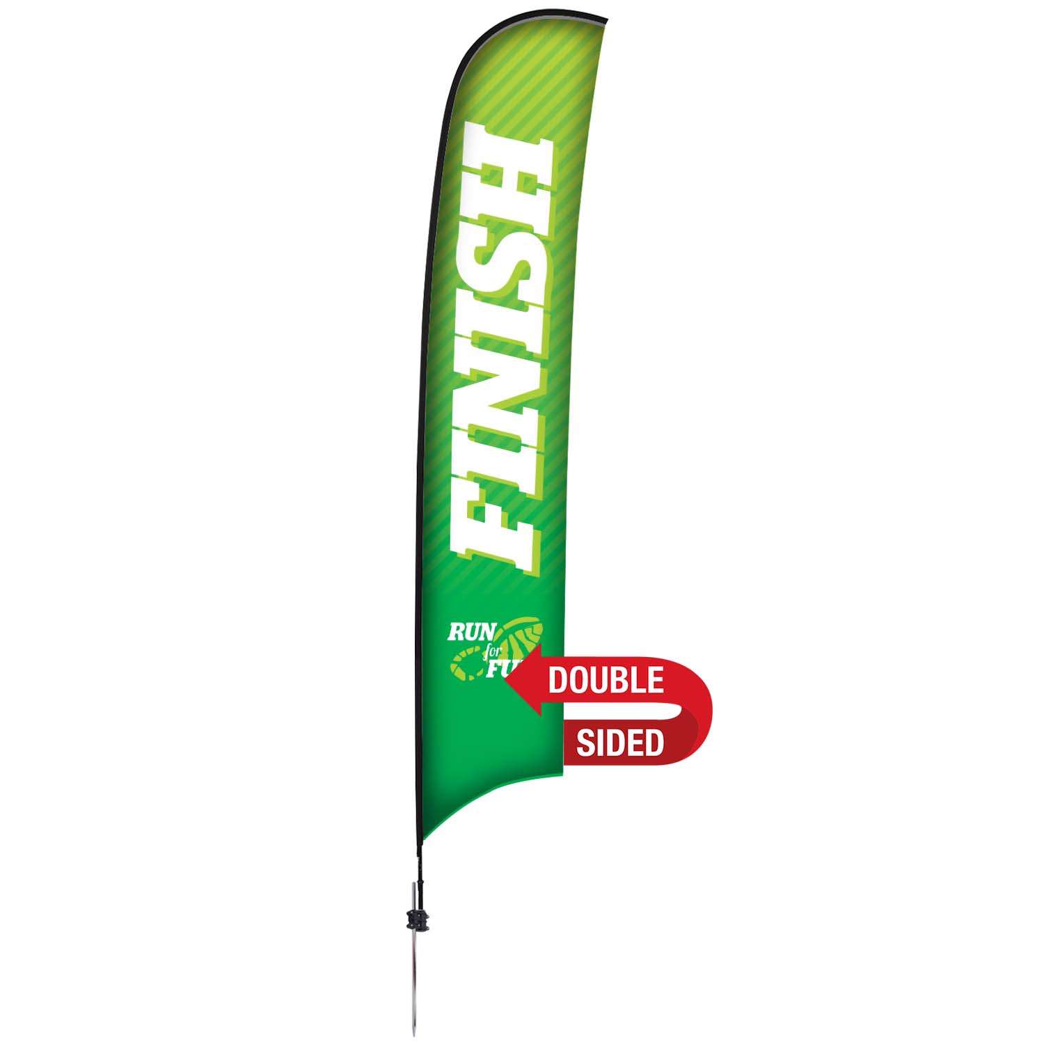 17' Premium Razor Sail Sign Kit (Double-Sided with Ground Spike)