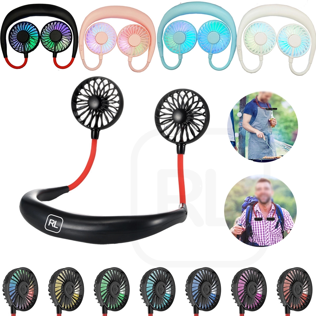 1200Mah Hands Free Portable Neck Fan 2